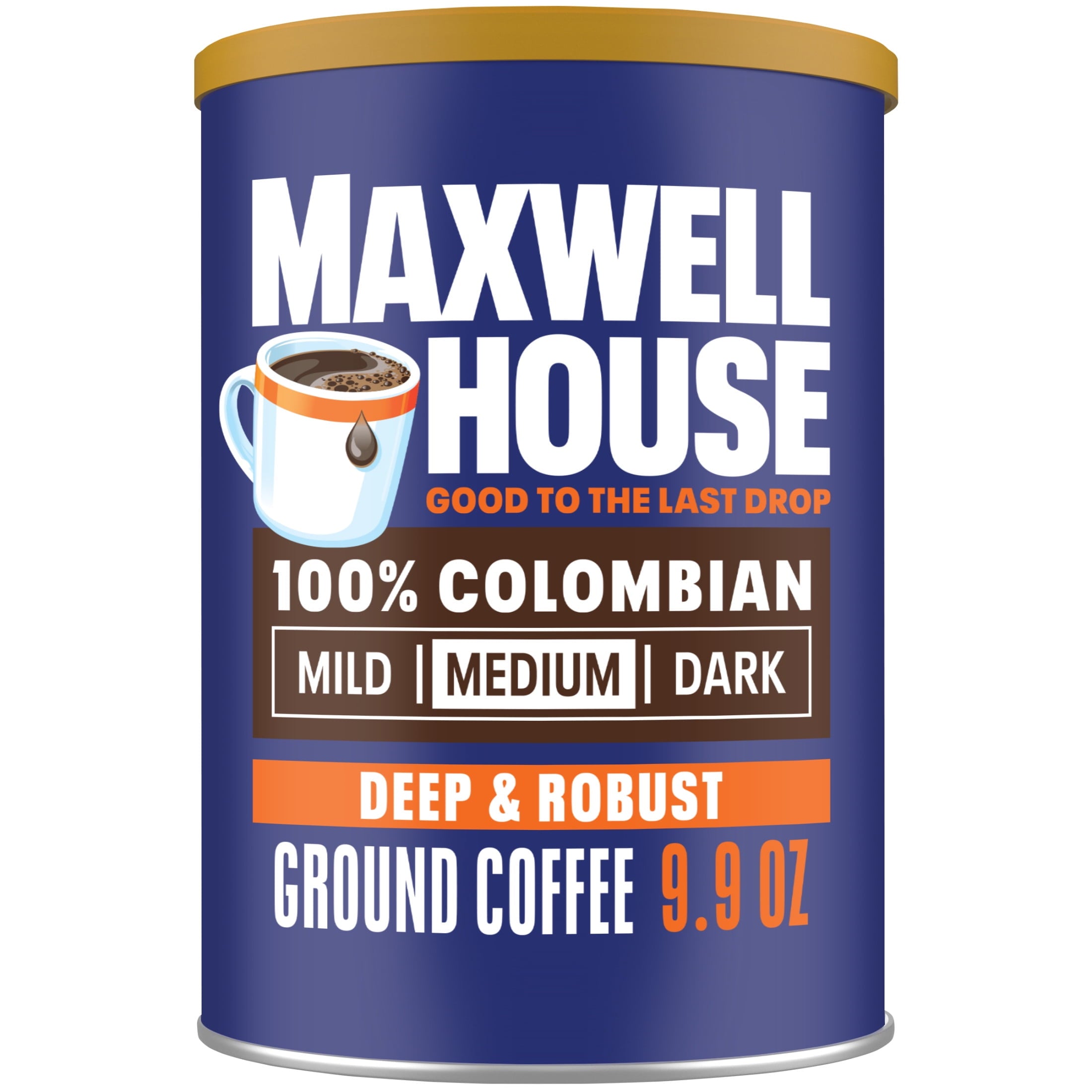 Maxwell House 100% Colombian Naturally Caffeinated Medium Roast Ground Coffee 9.9 oz Canister