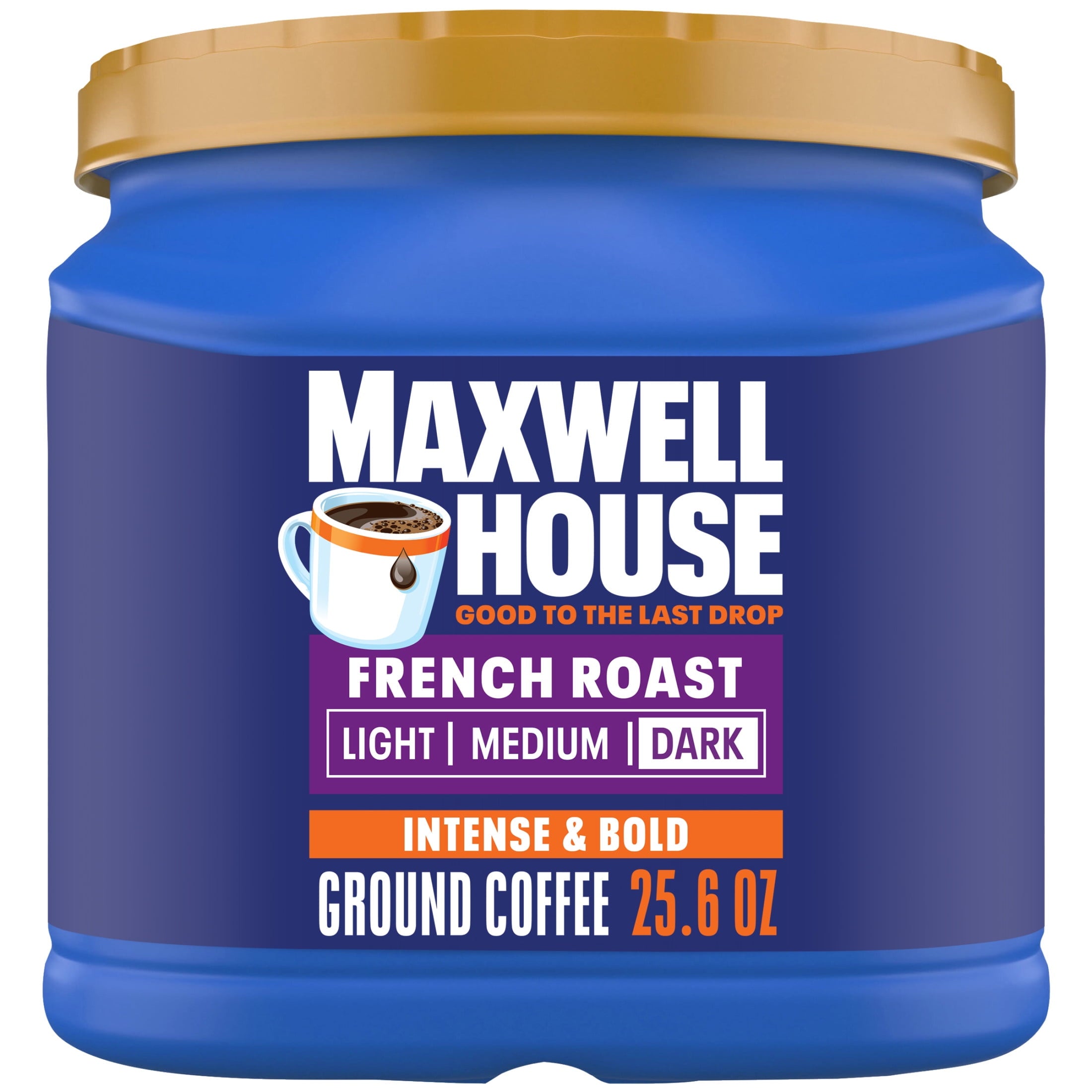 Maxwell House French Roast Naturally Caffeinated Dark Roast Ground Coffee 25.6 oz Canister