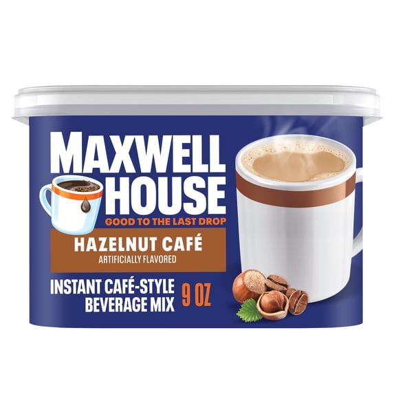 Maxwell House Hazelnut Cafe Naturally Flavored Instant Coffee Beverage Mix 9 oz Canister