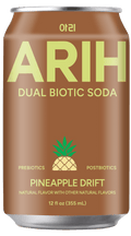 ARIH Dual Biotic Pineapple Drift Prebiotic Postbiotic Soda 12 fl oz