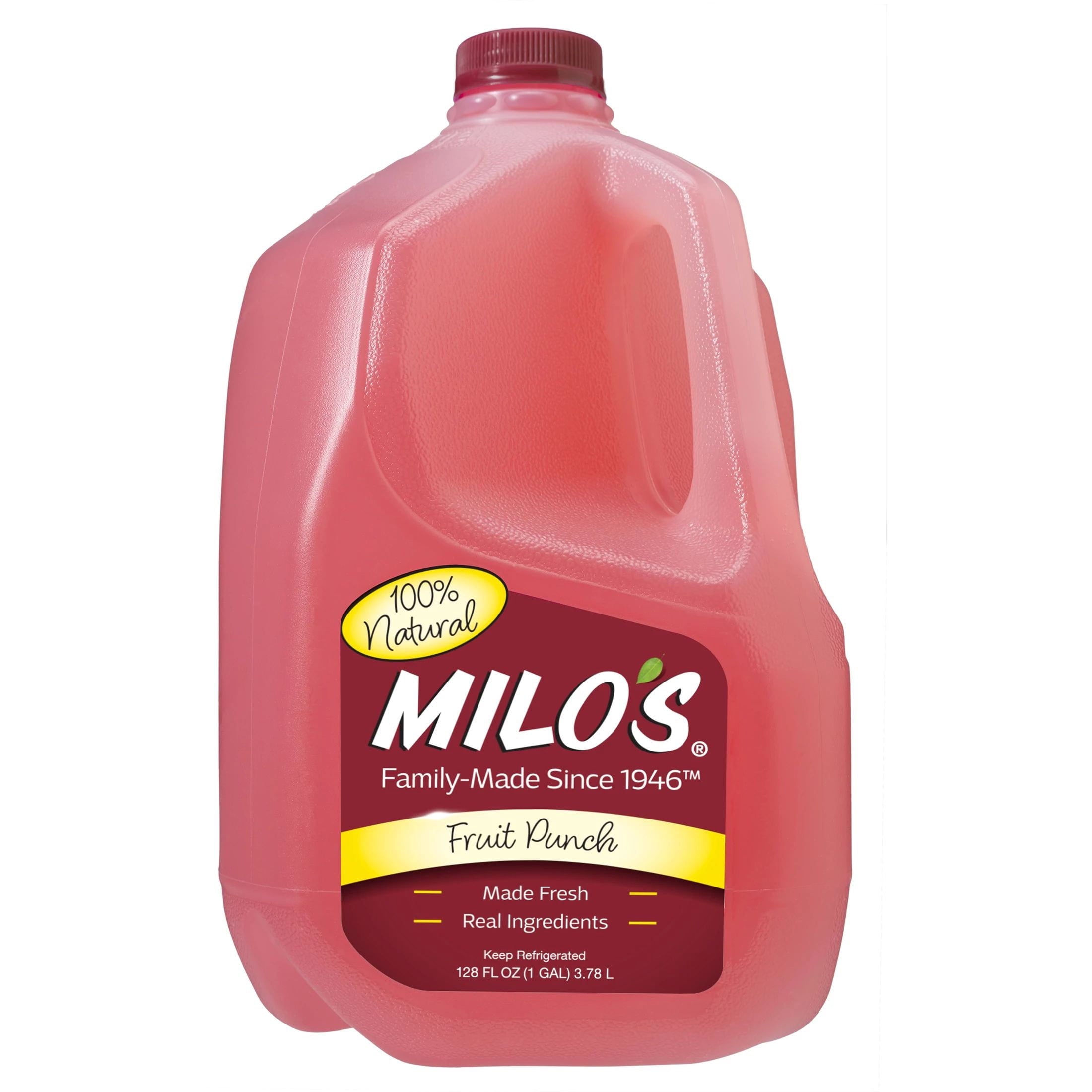 Milo's Fruit Punch 100% Natural Juice Drink Pulp-Free 128 fl oz