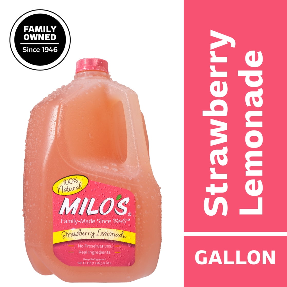 Milo's Strawberry Lemonade Refrigerated Juice Drink 128 fl oz Gallon