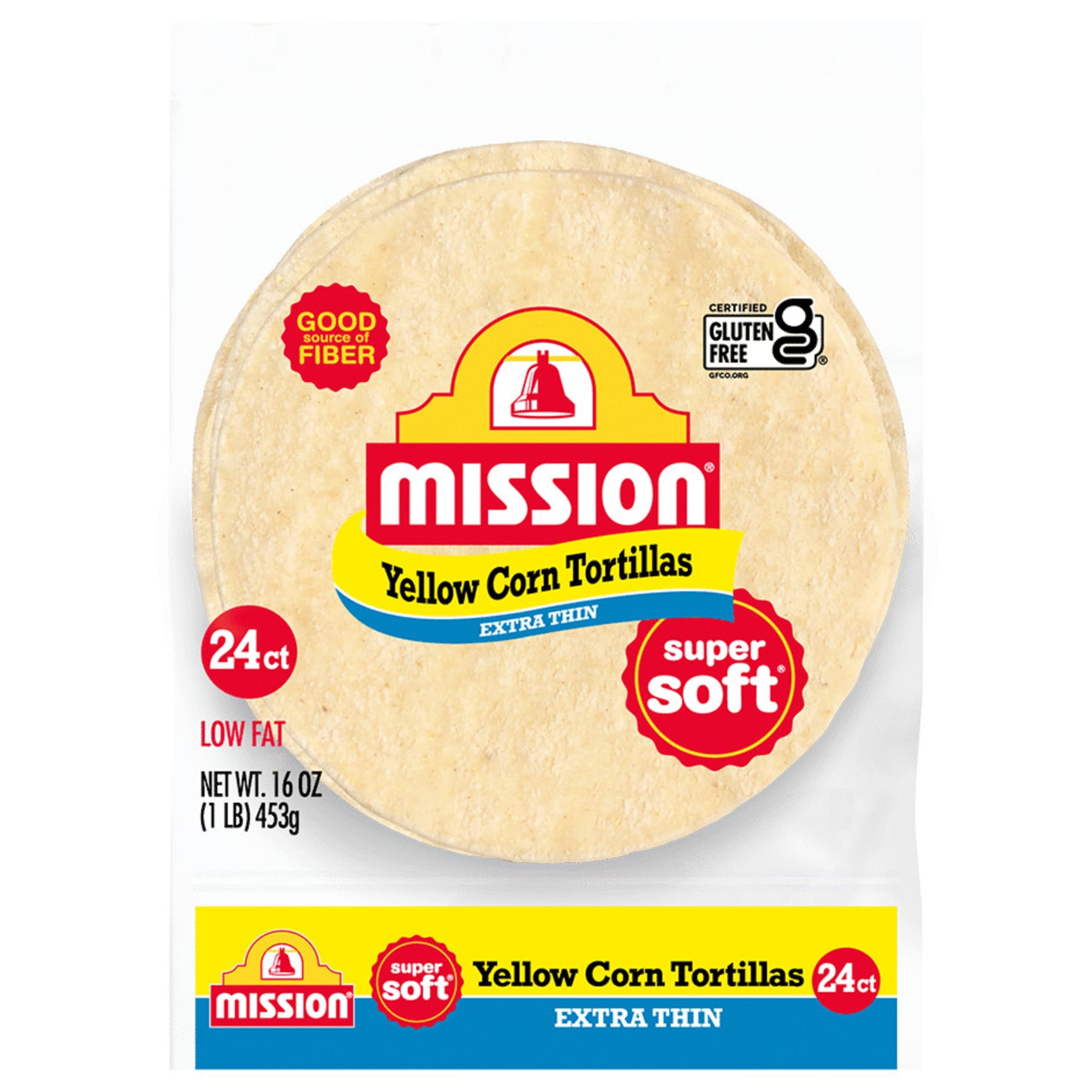 Extra Thin Yellow Corn Tortillas 1.1 Lb 24 Count Mission
