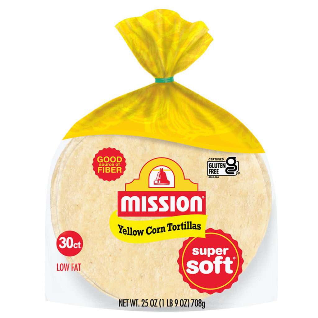 Super Soft Yellow Corn Tortillas 30 Count Mission