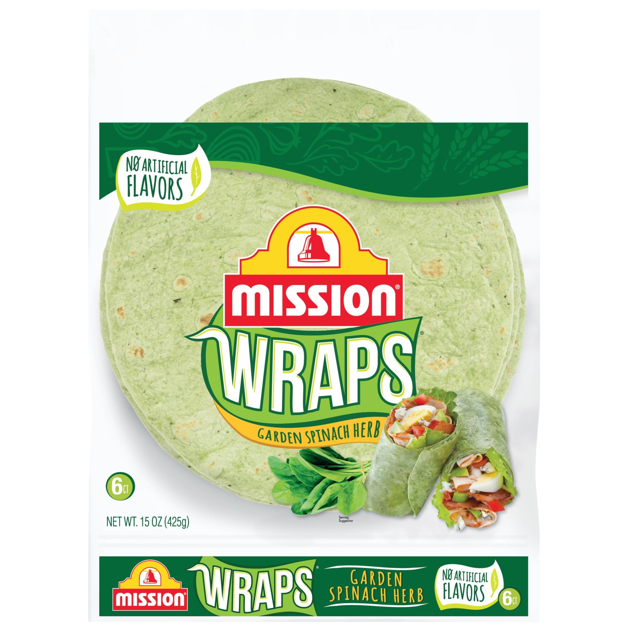 Garden Spinach Herb Wraps 1.1 Lb 6 Count