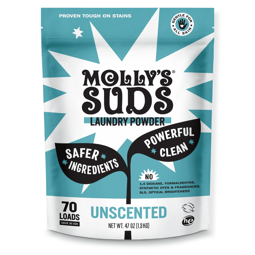 Molly's Suds Laundry Detergent Powder for Sensitive Skin Unscented 70 Loads