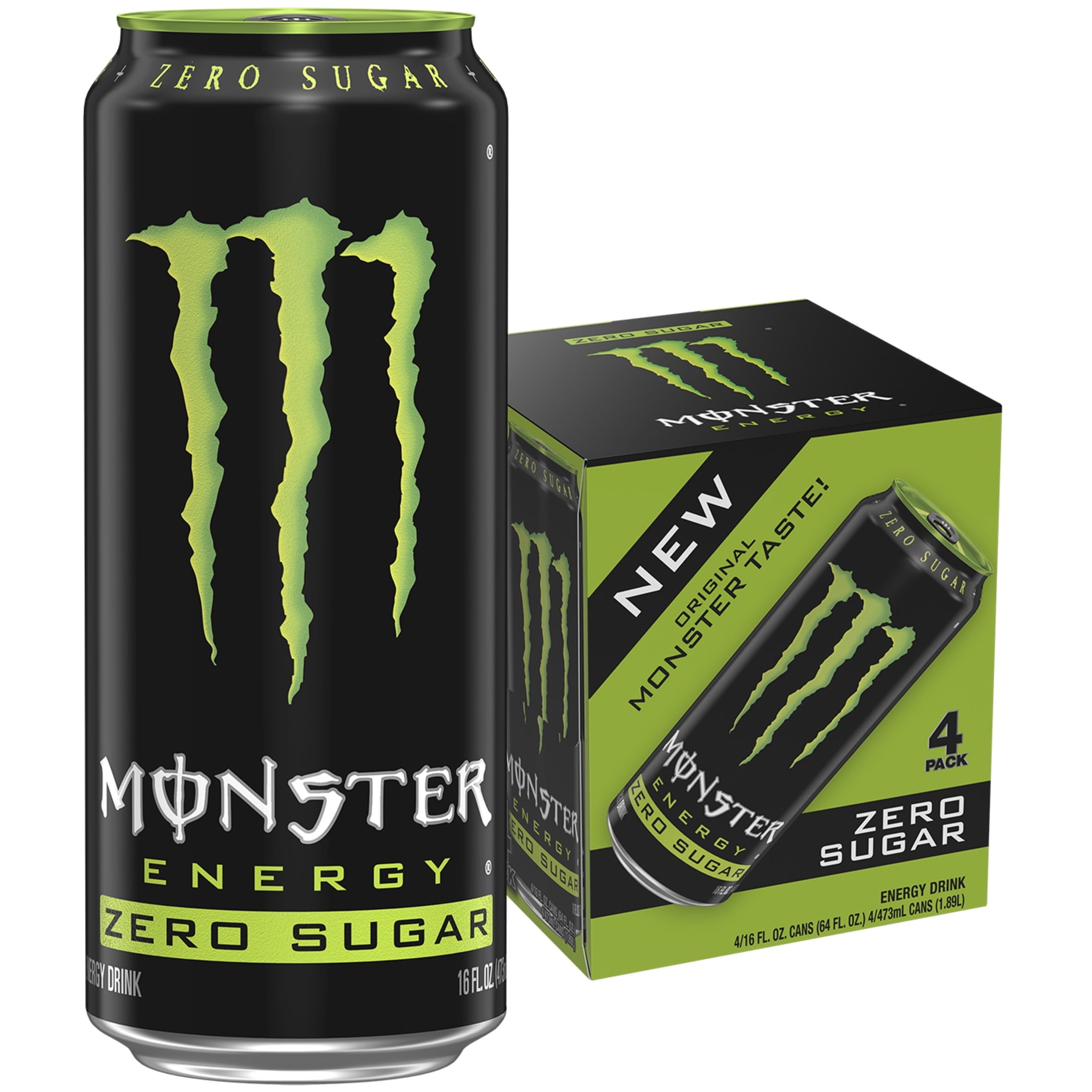 Monster Energy Zero Sugar Energy Drink 16 fl oz 4 Pack Cans