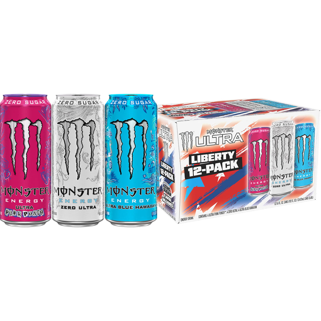 Monster Energy Ultra Variety Pack Sugar Free Energy Drink 16 fl oz 12 Pack Cans