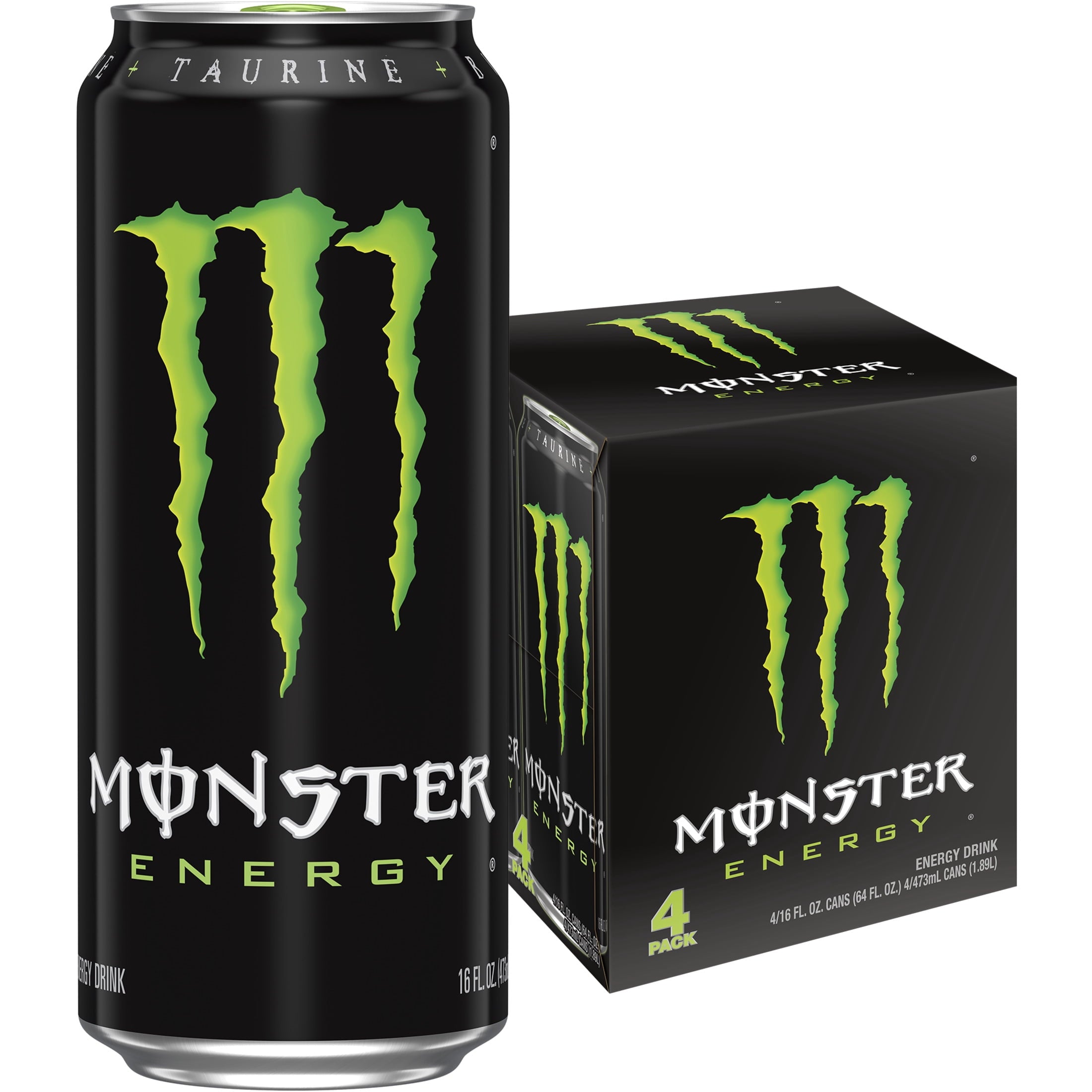 Monster Energy Original Energy Drink 16 fl oz 4 Pack Cans