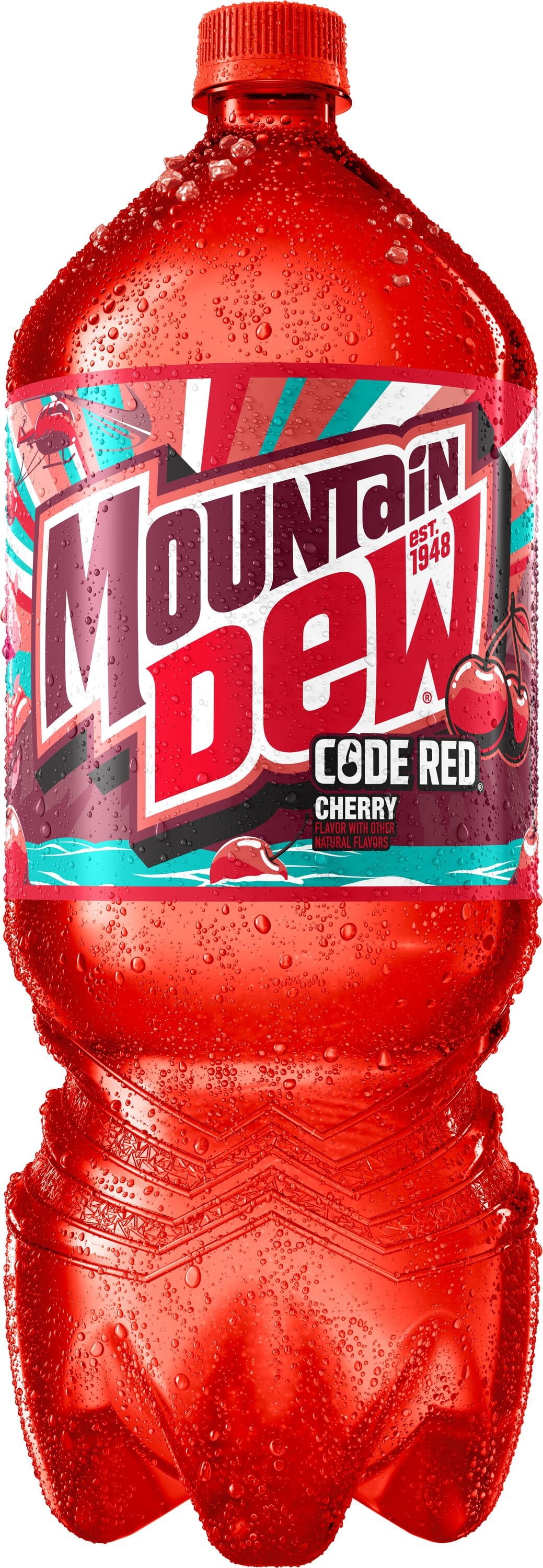 Mountain Dew Code Red Cherry Soda Pop Bottle 2 Liters