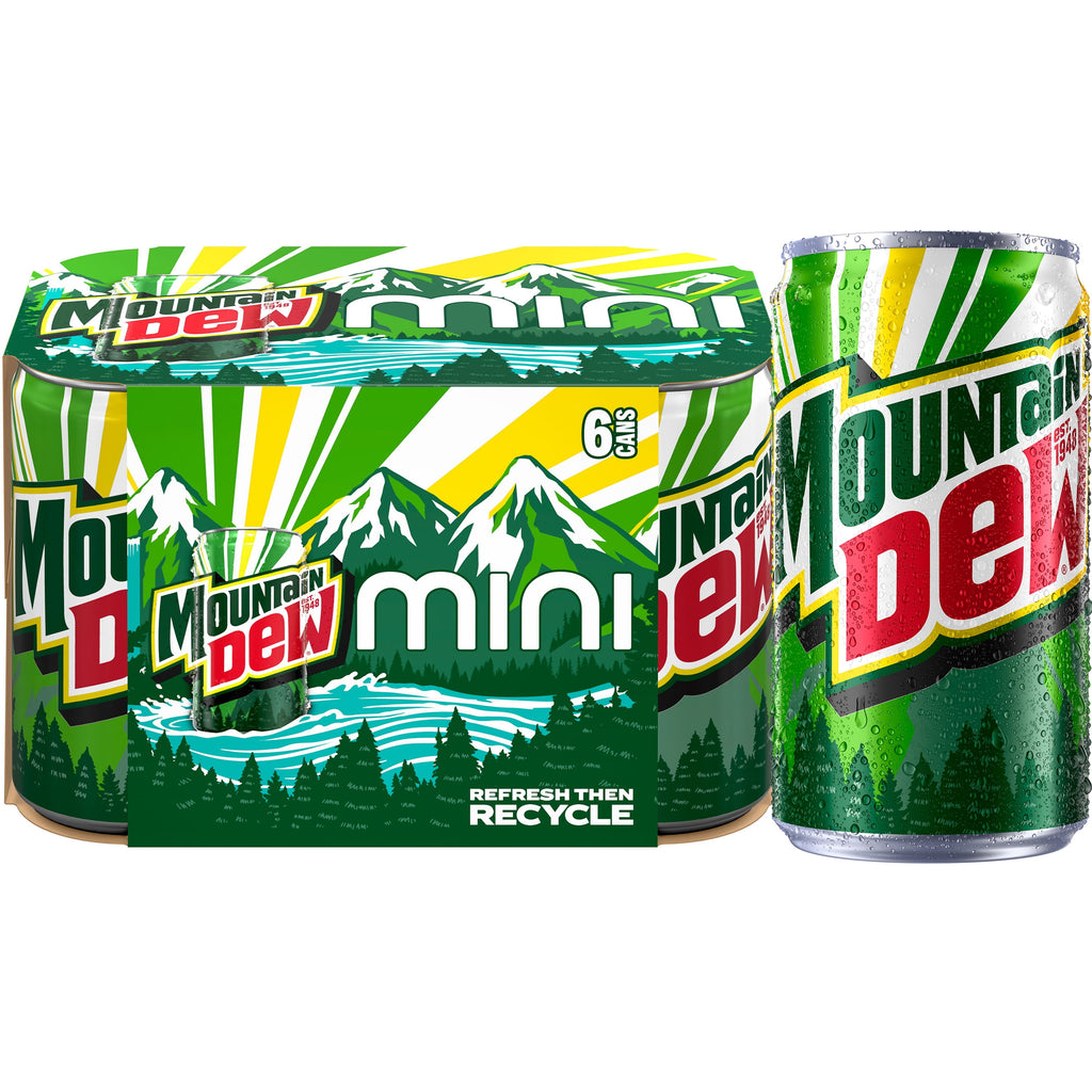 Mountain Dew Citrus Soda Pop Cans 7.5 Fl Oz 6 Pack