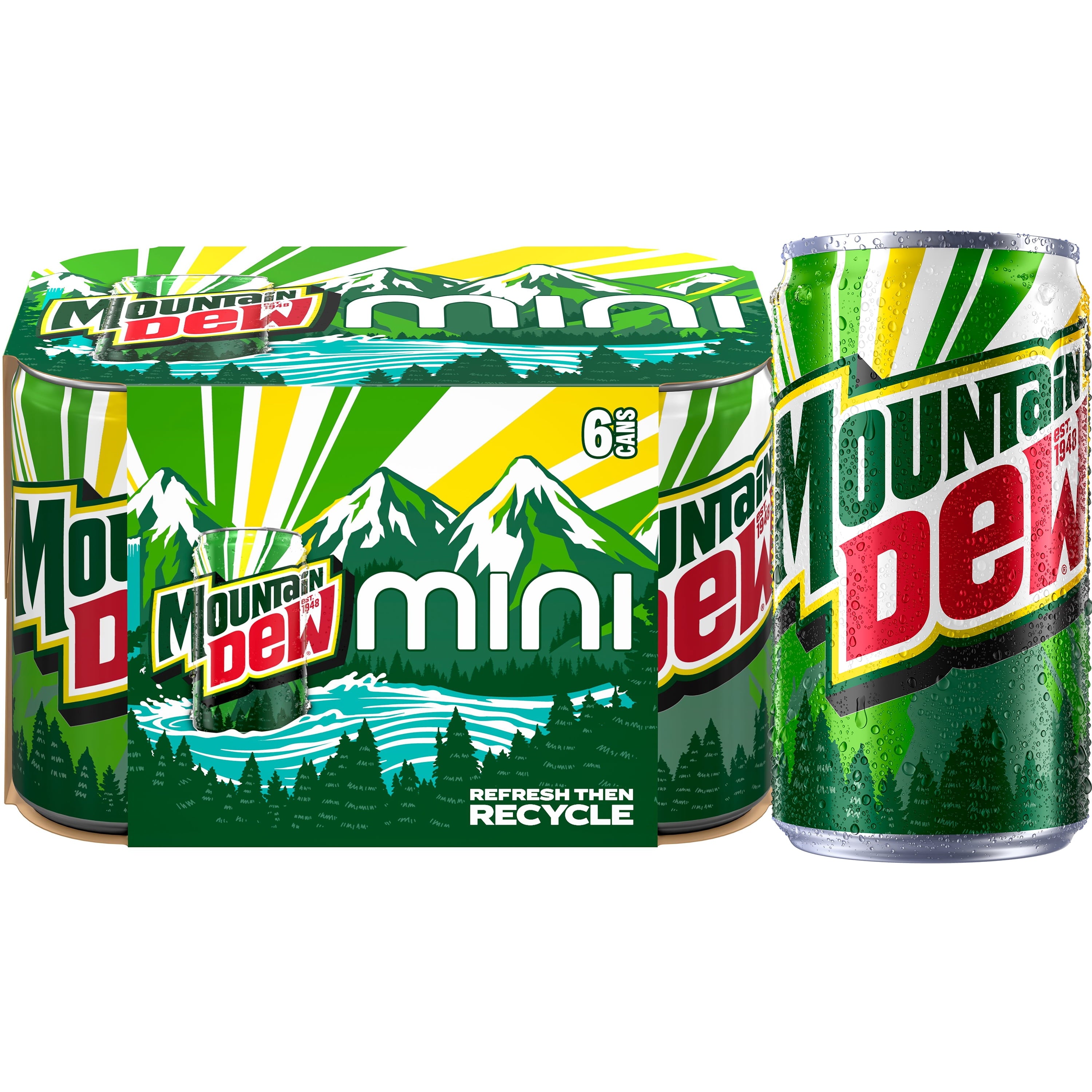 Mountain Dew Citrus Soda Pop Cans 7.5 Fl Oz 6 Pack