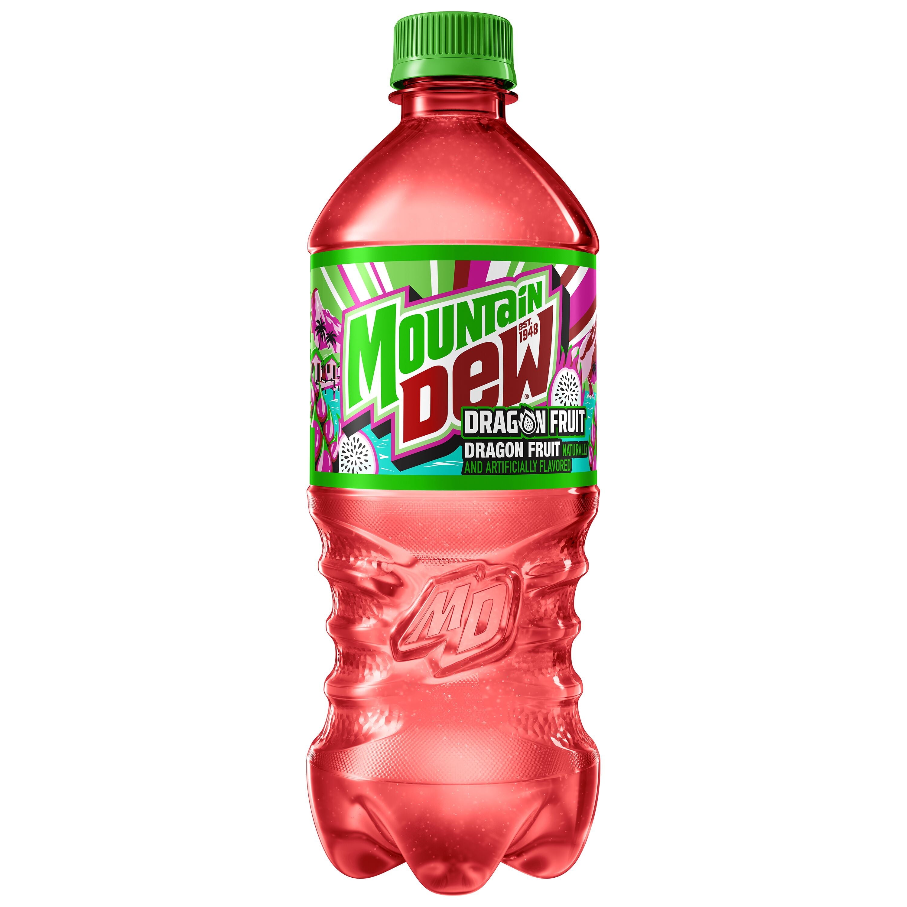 Mountain Dew Dragon Fruit Soda Pop Bottle 20 Fl Oz