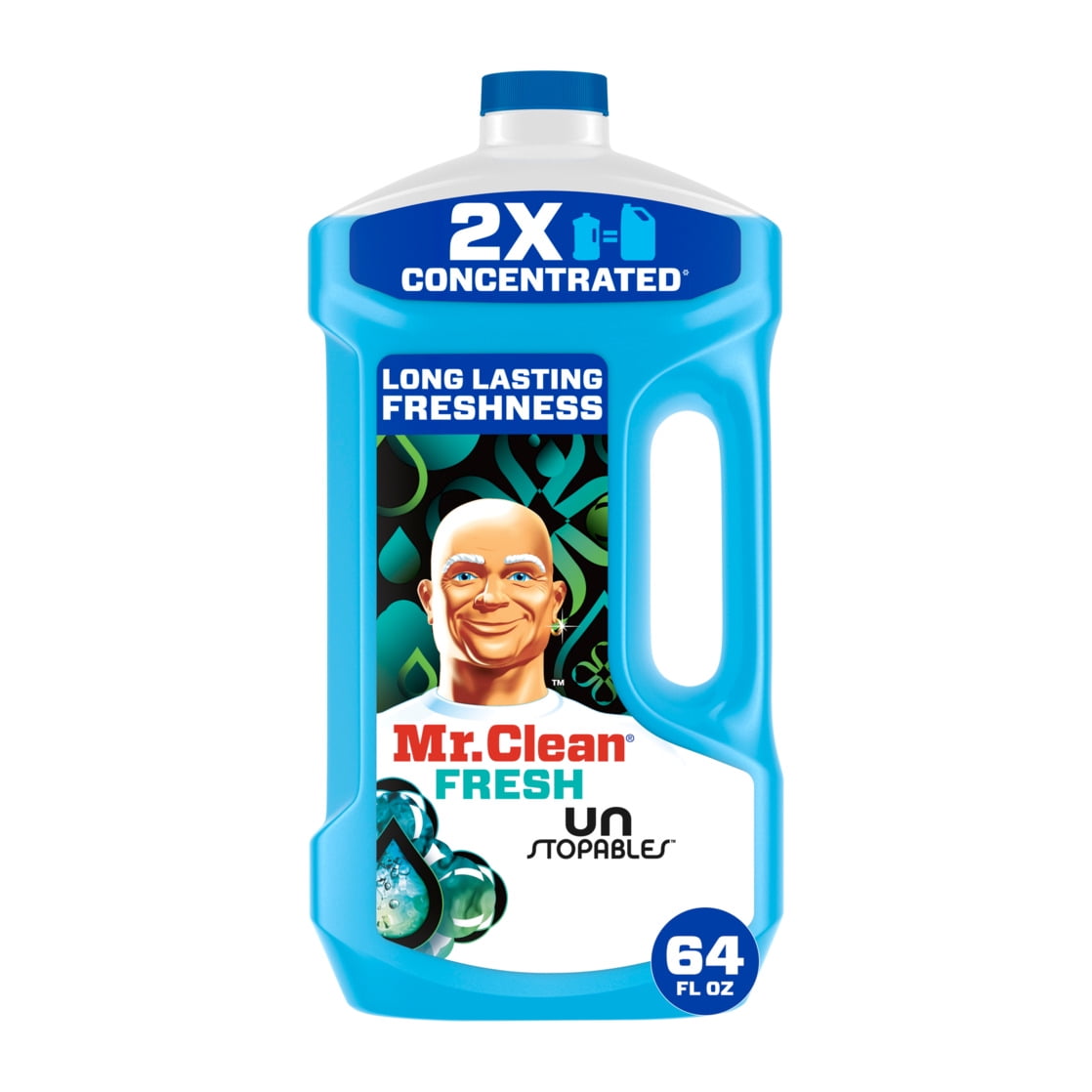 Mr. Clean 2X Concentrated Multi Surface All Purpose Cleaner Unstopables Fresh 64 fl oz