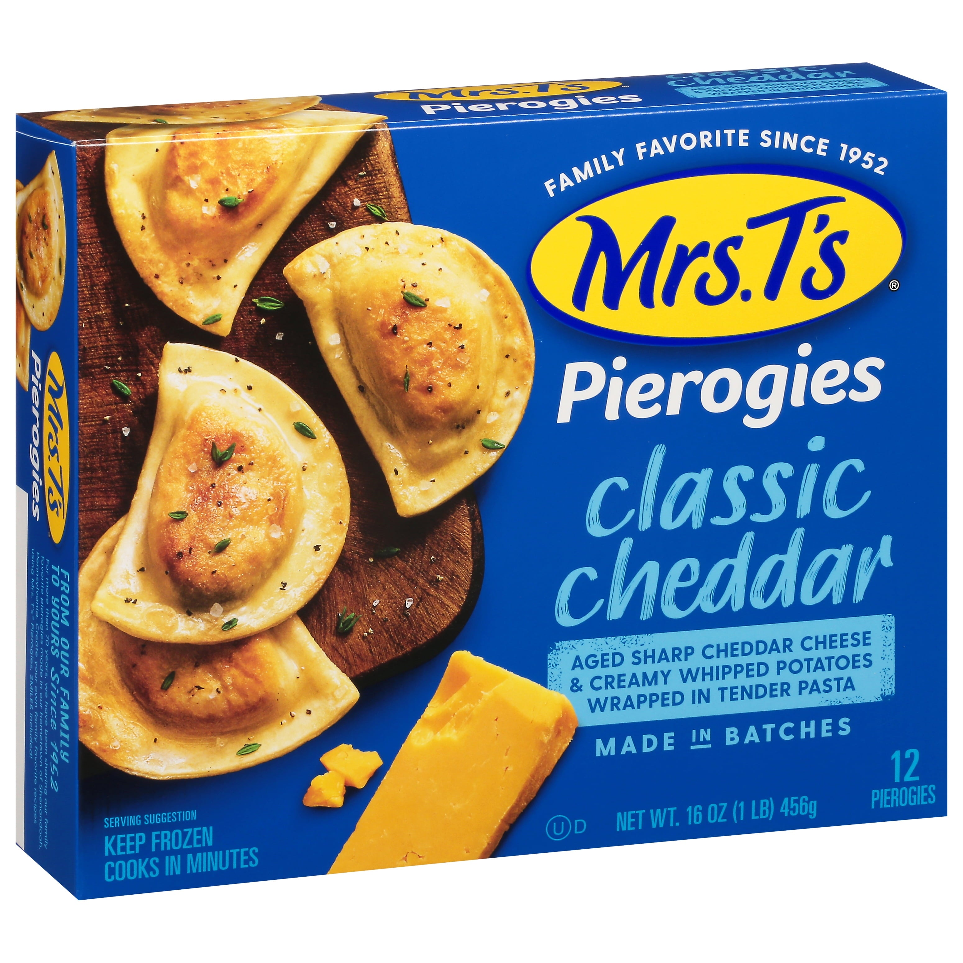 Mrs. T's Classic Cheddar Pierogies 12 Count Frozen 16 Oz