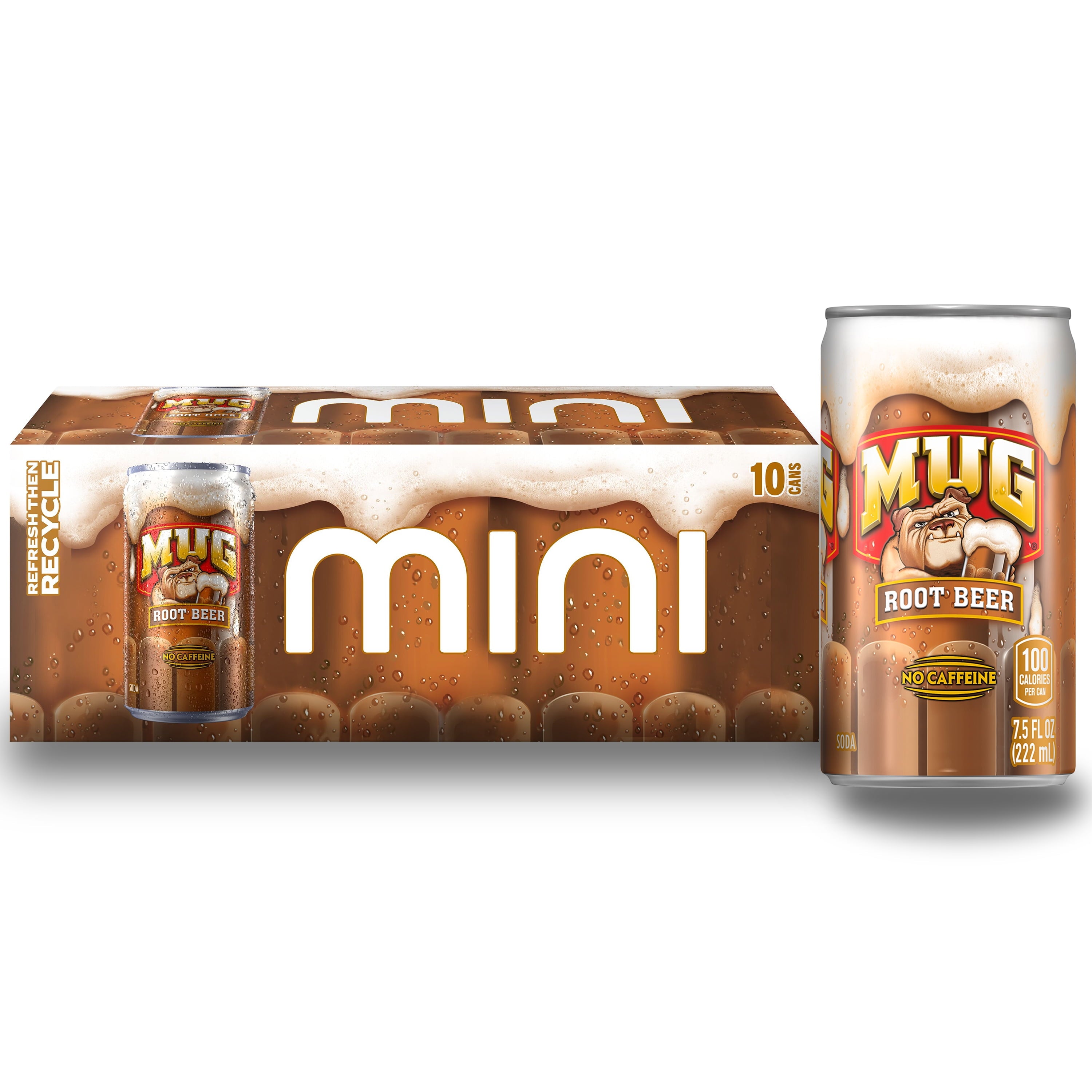 Mug Root Beer Soda Pop Mini Cans 7.5 Fl Oz 10 Pack