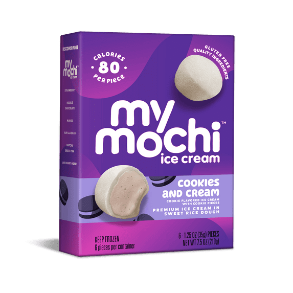 My/Mochi Ice Cream Cookies & Cream Frozen Mochi 6 Count 7.5 Oz
