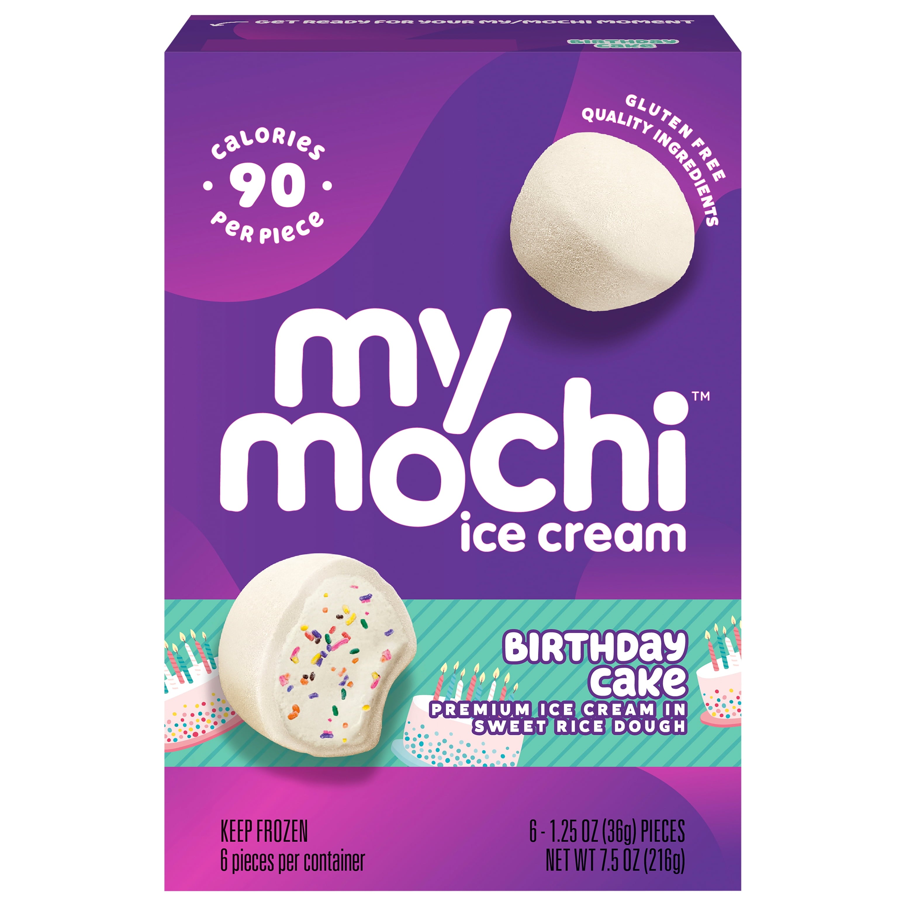 My/Mochi Ice Cream Birthday Cake 7.5 Oz Box 6 Count