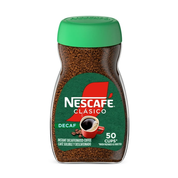 NESCAFÉ CLÁSICO Decaf Naturally Caffeinated Dark Roast Instant Coffee 3.5 oz Jar