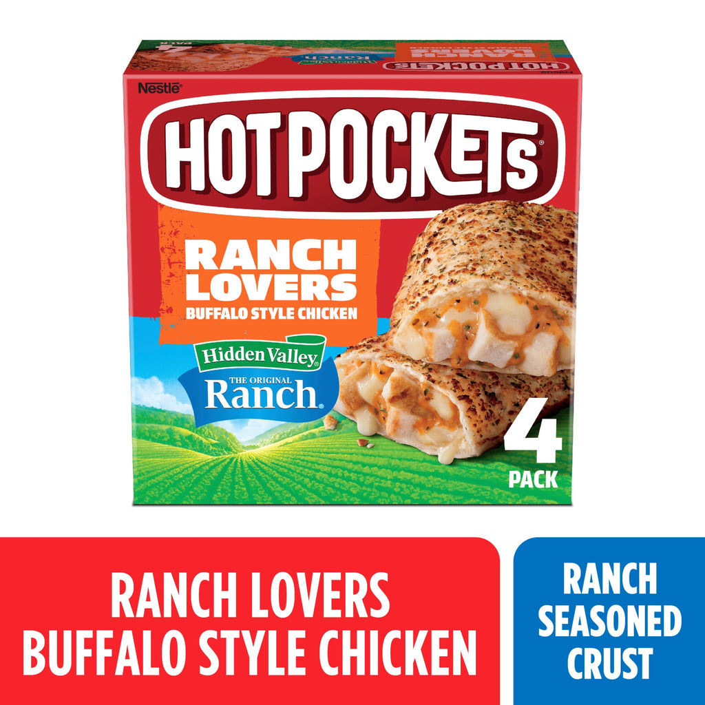 Hot Pockets Ranch Lovers Buffalo Style Chicken Hidden Valley Ranch Frozen Sandwich 4 Count 17 Oz