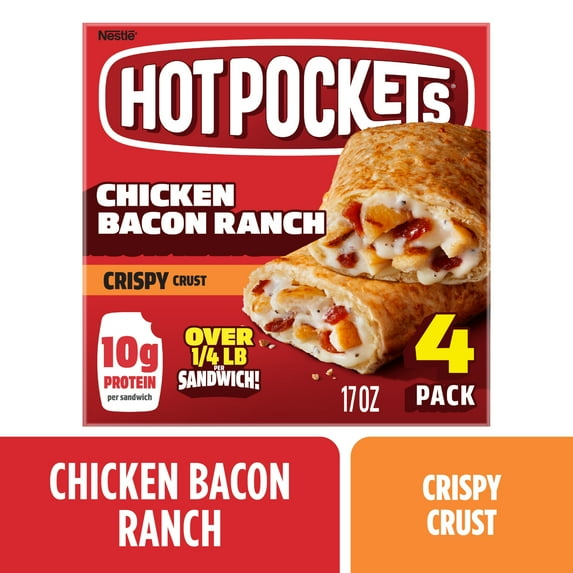 Hot Pockets Chicken Bacon Ranch Frozen Snacks 17 Oz 4 Count