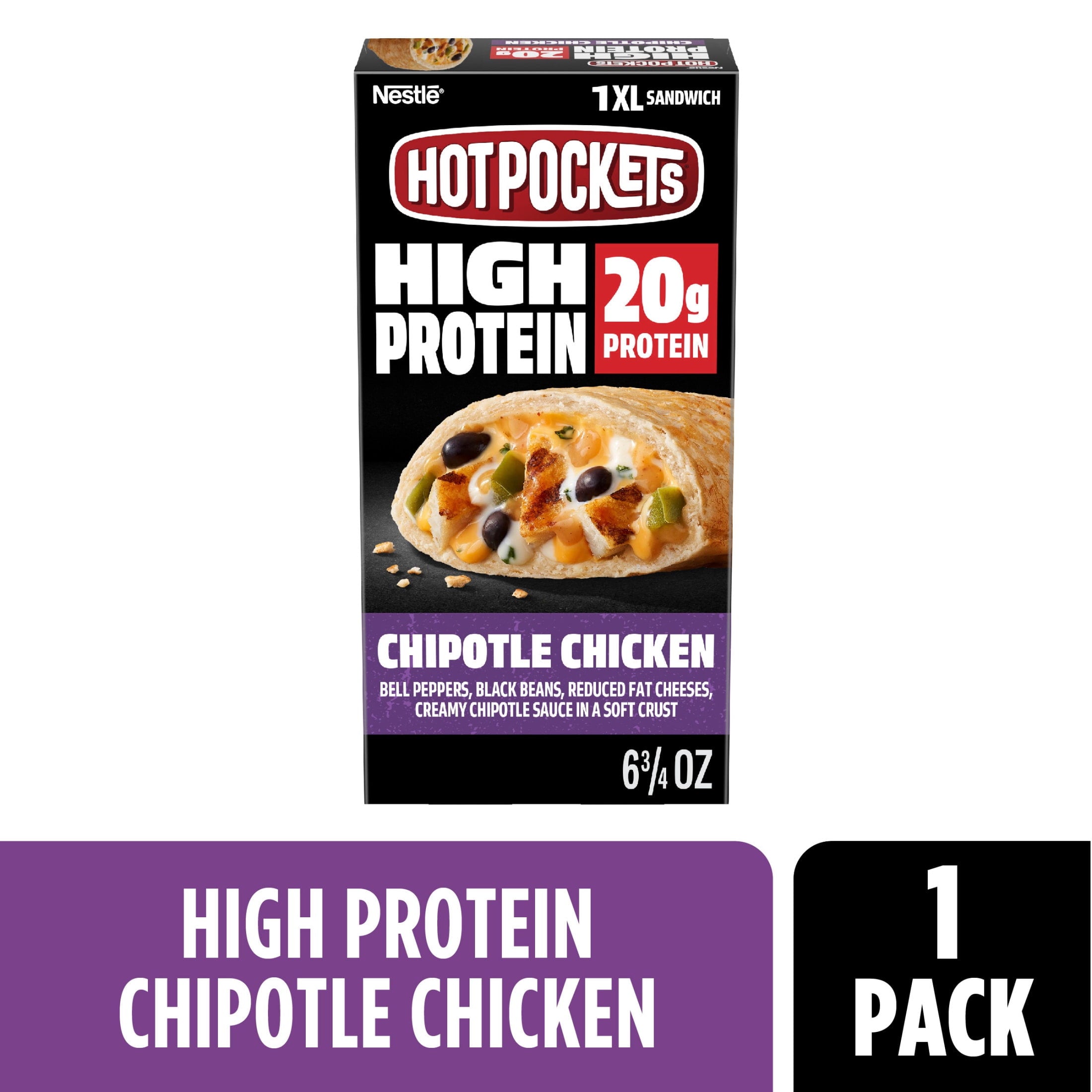 Hot Pockets High Protein Chipotle Chicken Frozen Sandwich 6.75 Oz
