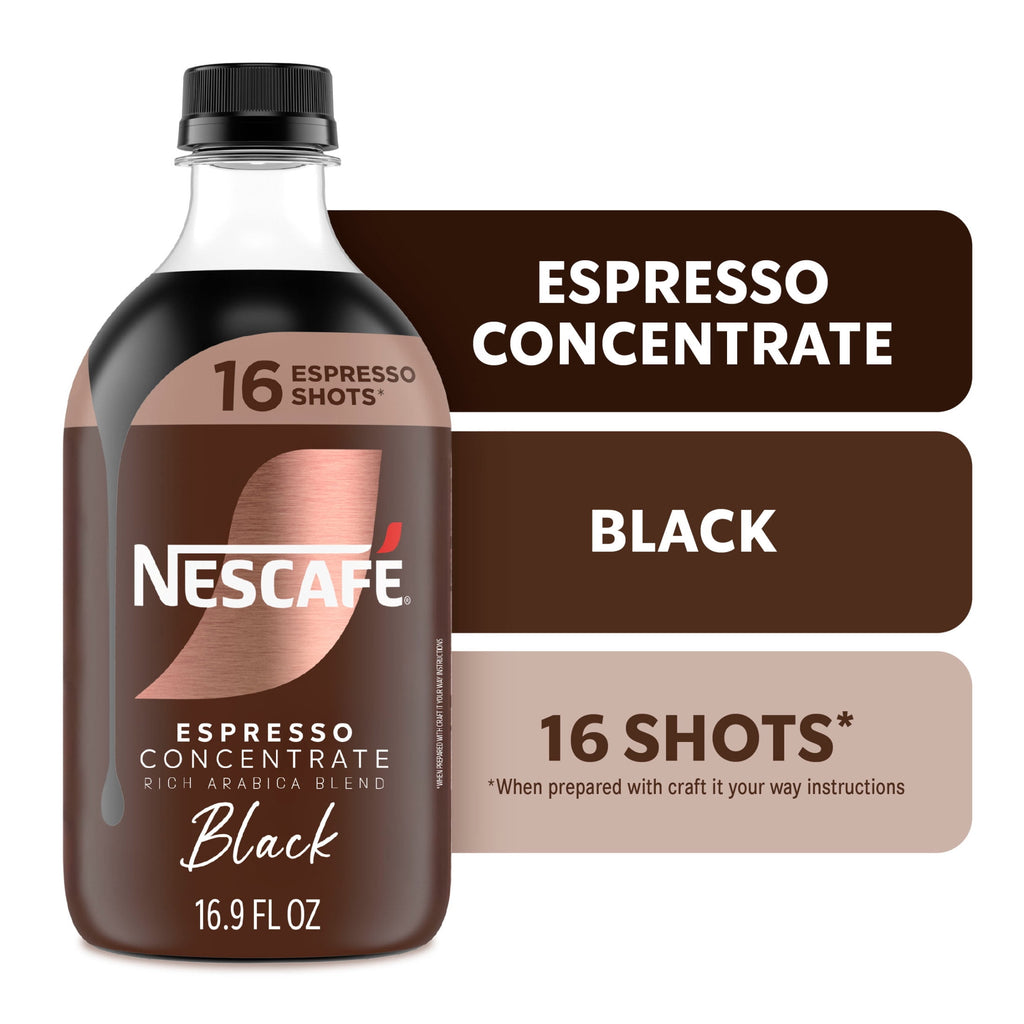NESCAFÉ Espresso Concentrate Black Naturally Caffeinated Liquid Coffee 16.9 fl oz Bottle