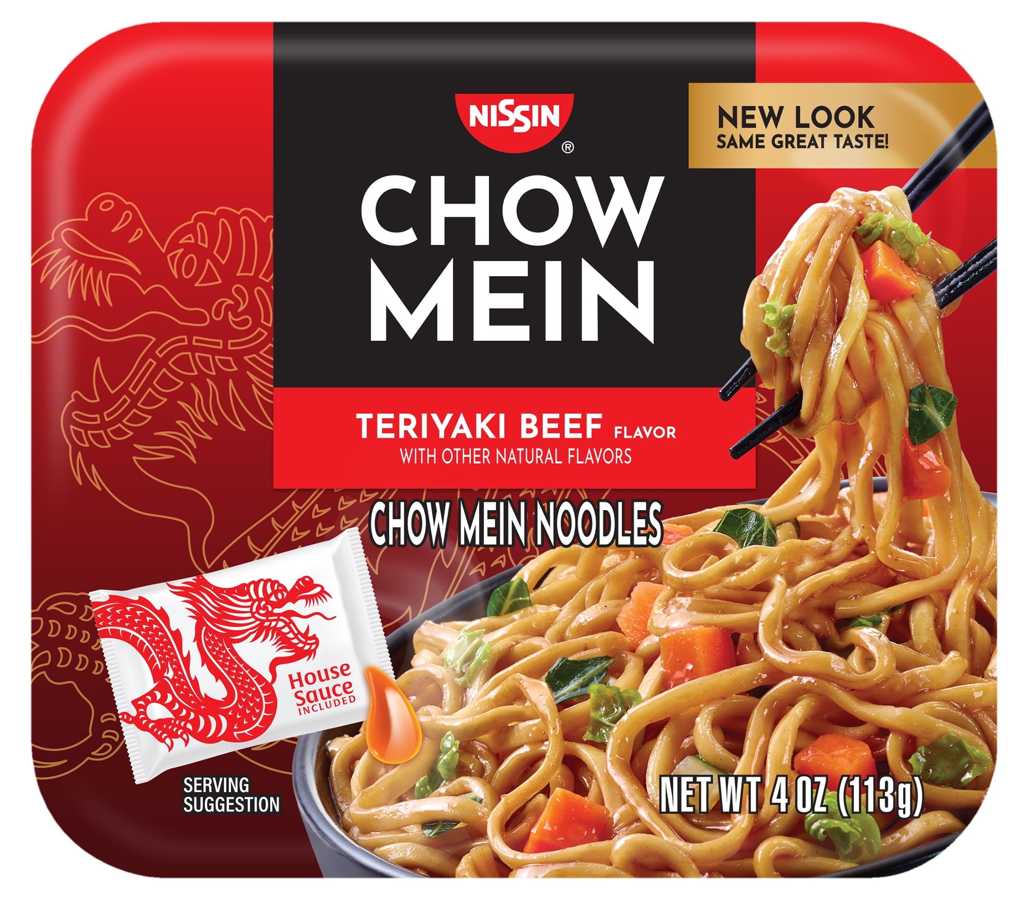 Nissin Chow Mein Teriyaki Beef Instant Noodles 4 Oz Tray