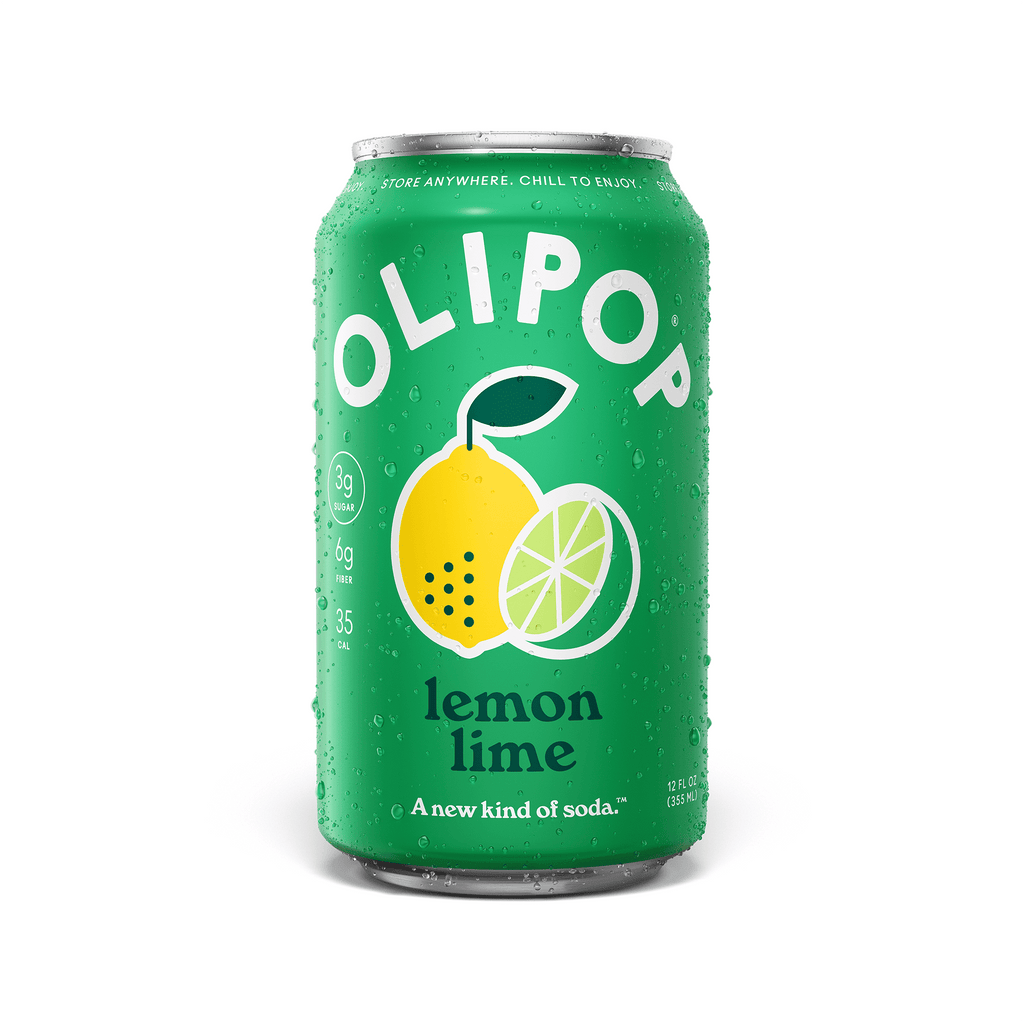 OLIPOP 6g Fiber Prebiotic Soda Lemon Lime Can 12 Fl Oz