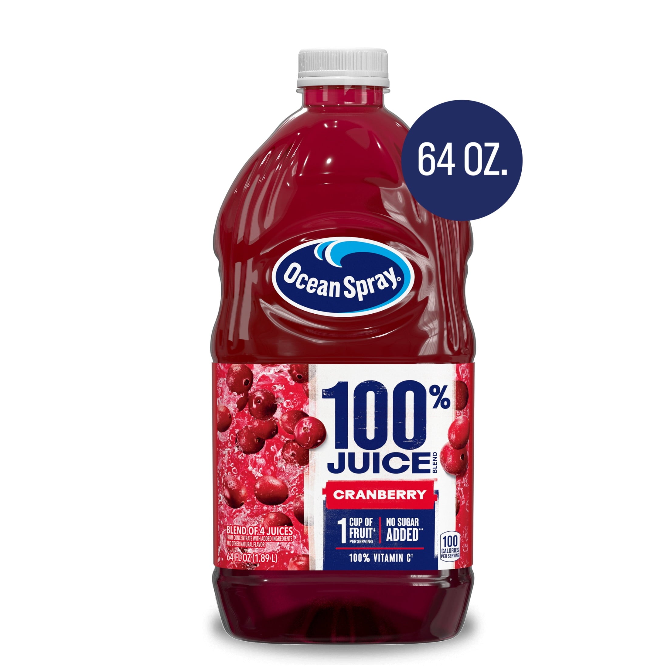 Ocean Spray 100% Juice Cranberry Juice Blend 64 fl oz Bottle