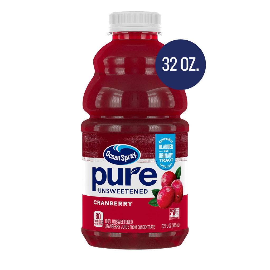 Ocean Spray Pure Unsweetened Cranberry 100% Juice 32 fl oz Bottle