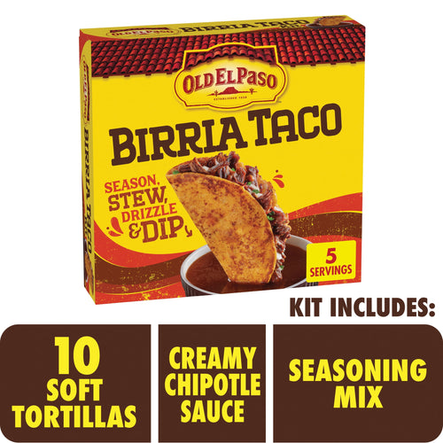 Birria Taco Kit Seasoning Sauce Soft Tortillas 12.1 Oz Old El Paso
