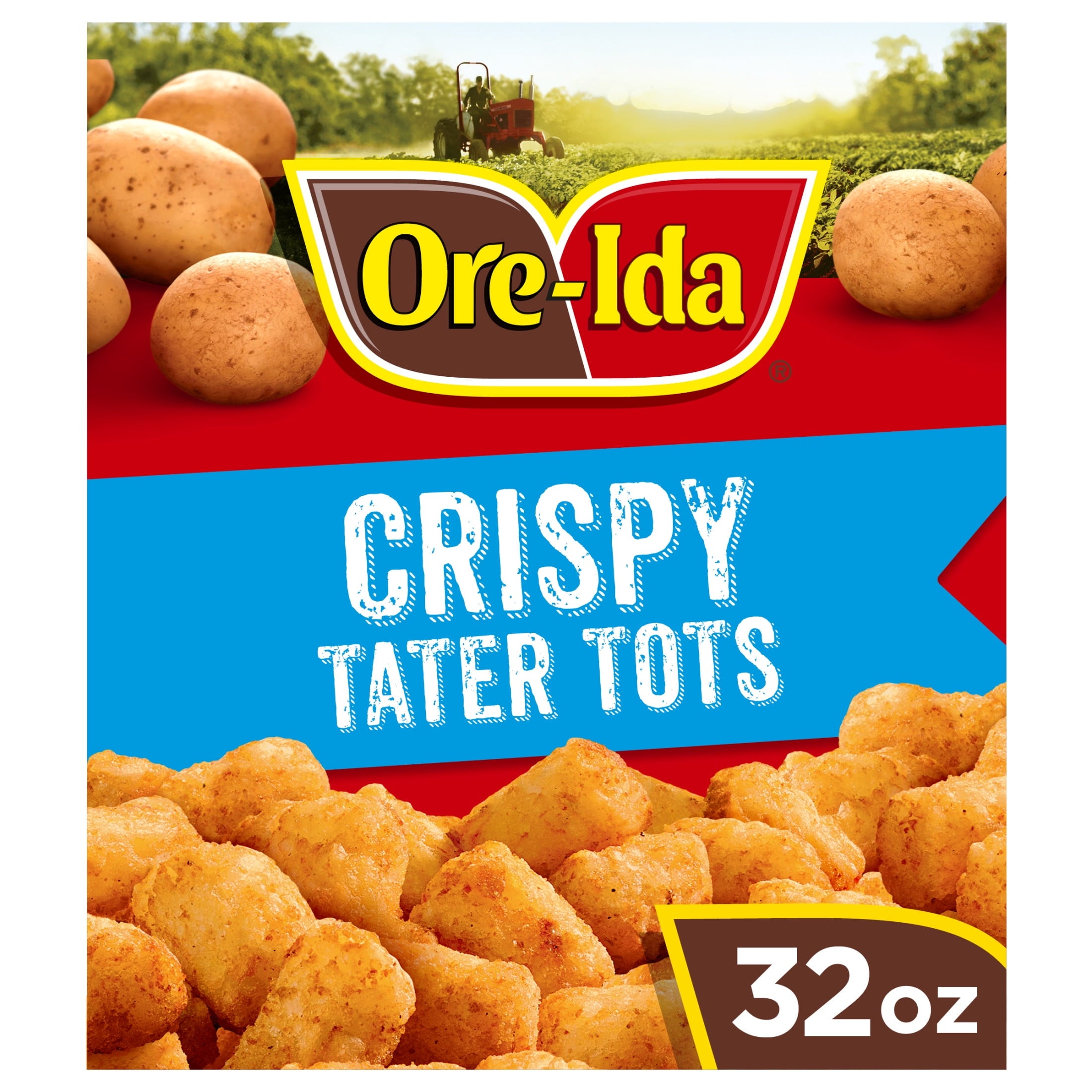 Ore-Ida Crispy Tater Tots Seasoned Shredded Frozen Potatoes 32 Oz