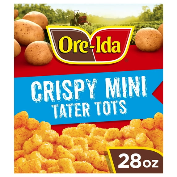 Ore-Ida Crispy Mini Tater Tots Seasoned Shredded Frozen Potatoes 28 Oz Bag Gluten Free