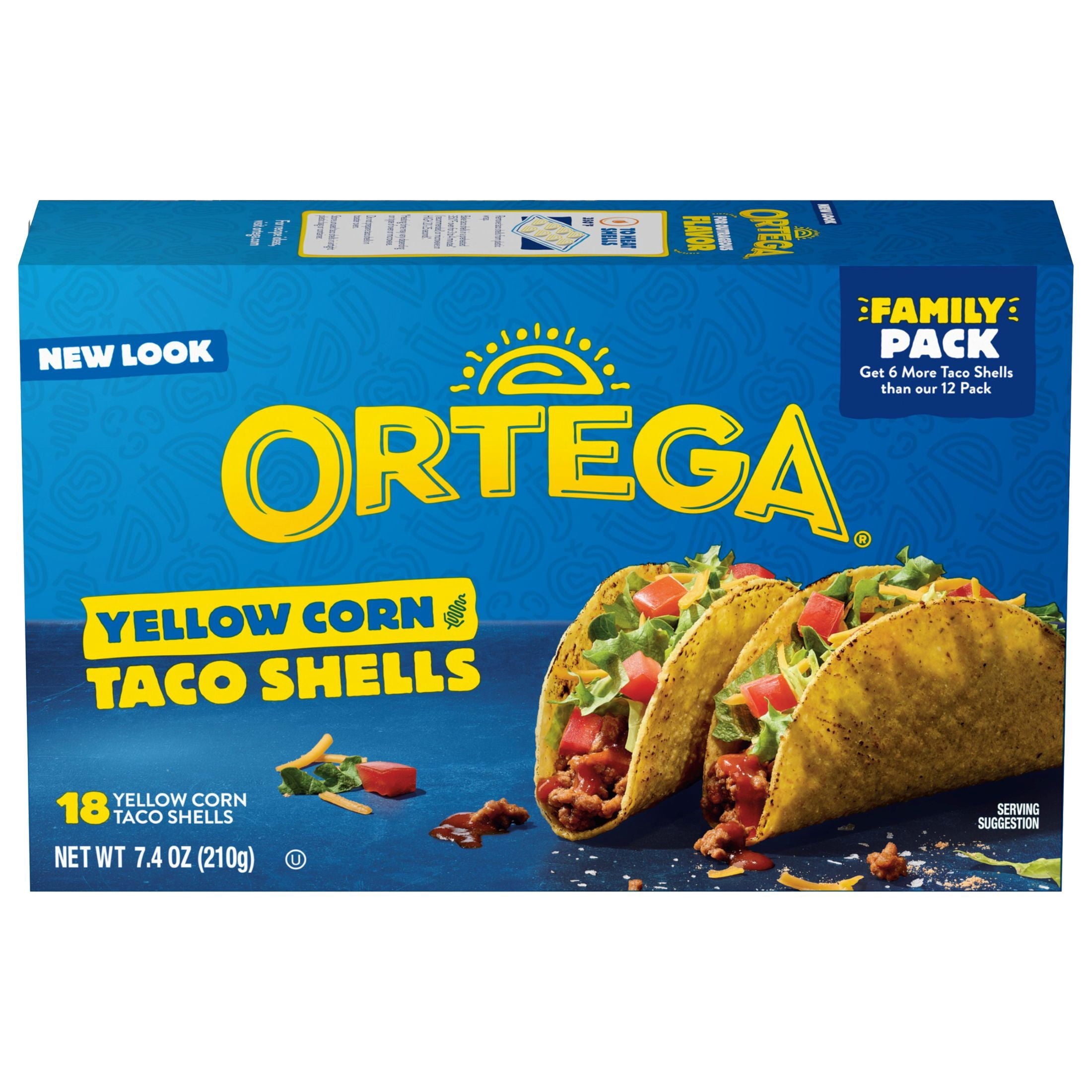 Yellow Corn Taco Shells 18 Count 7.4 Oz Kosher Ortega