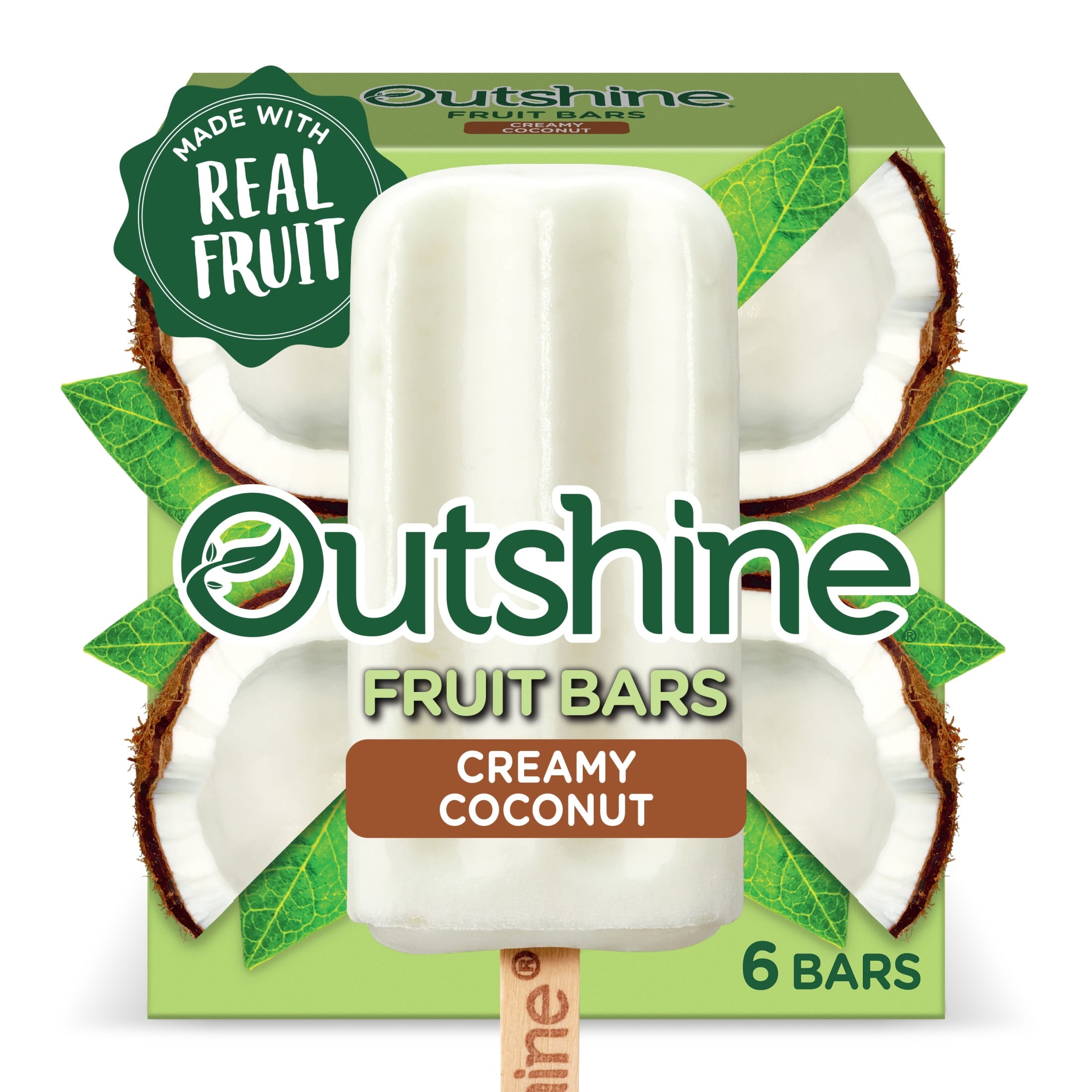 Outshine Creamy Coconut Frozen Fruit Bars 6 Count 14.7 Fl Oz