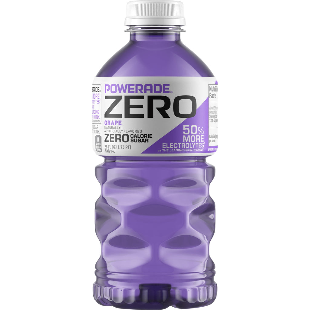 POWERADE Zero Sugar Grape Electrolyte Sports Drink 28 fl oz Bottle