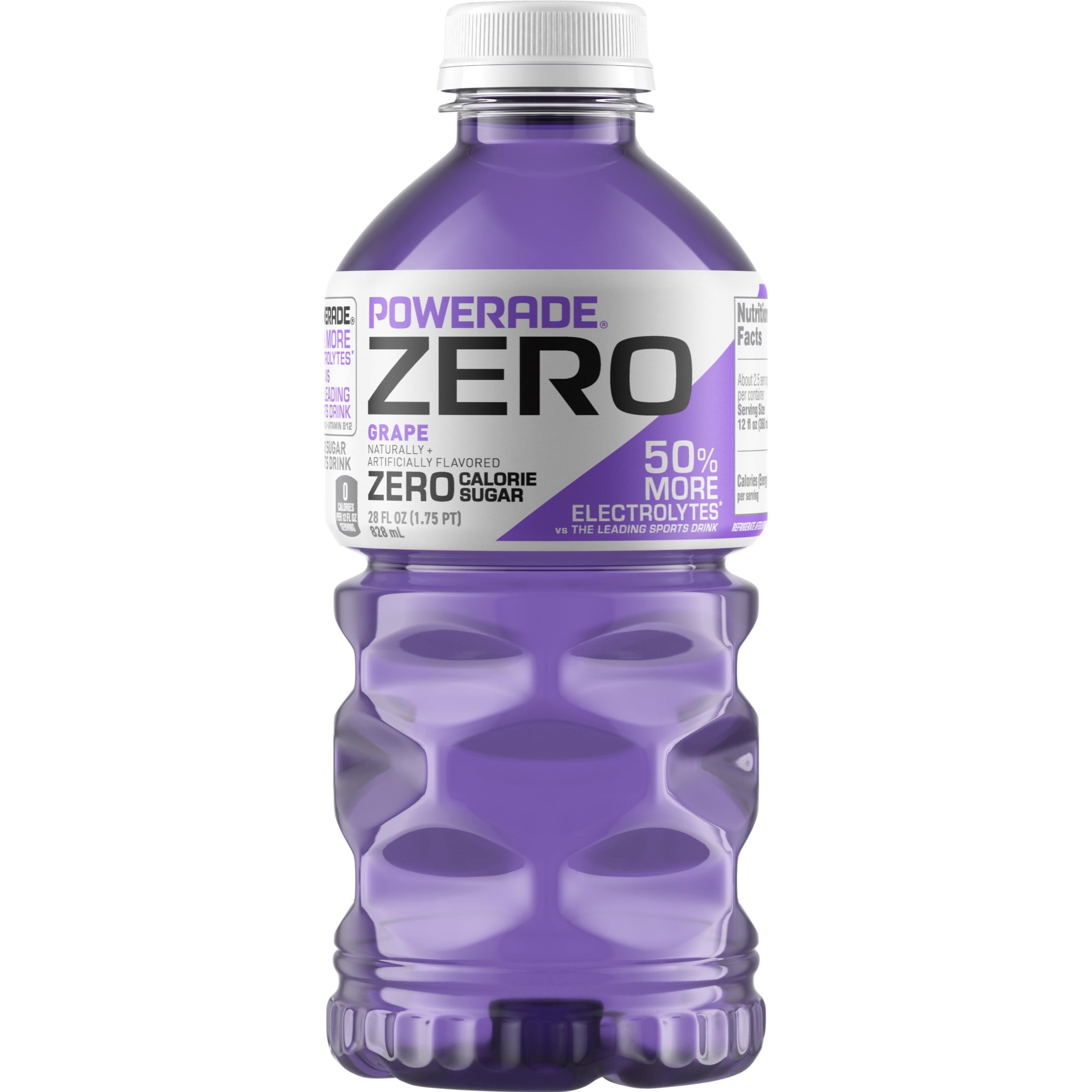 POWERADE Zero Sugar Grape Electrolyte Sports Drink 28 fl oz Bottle