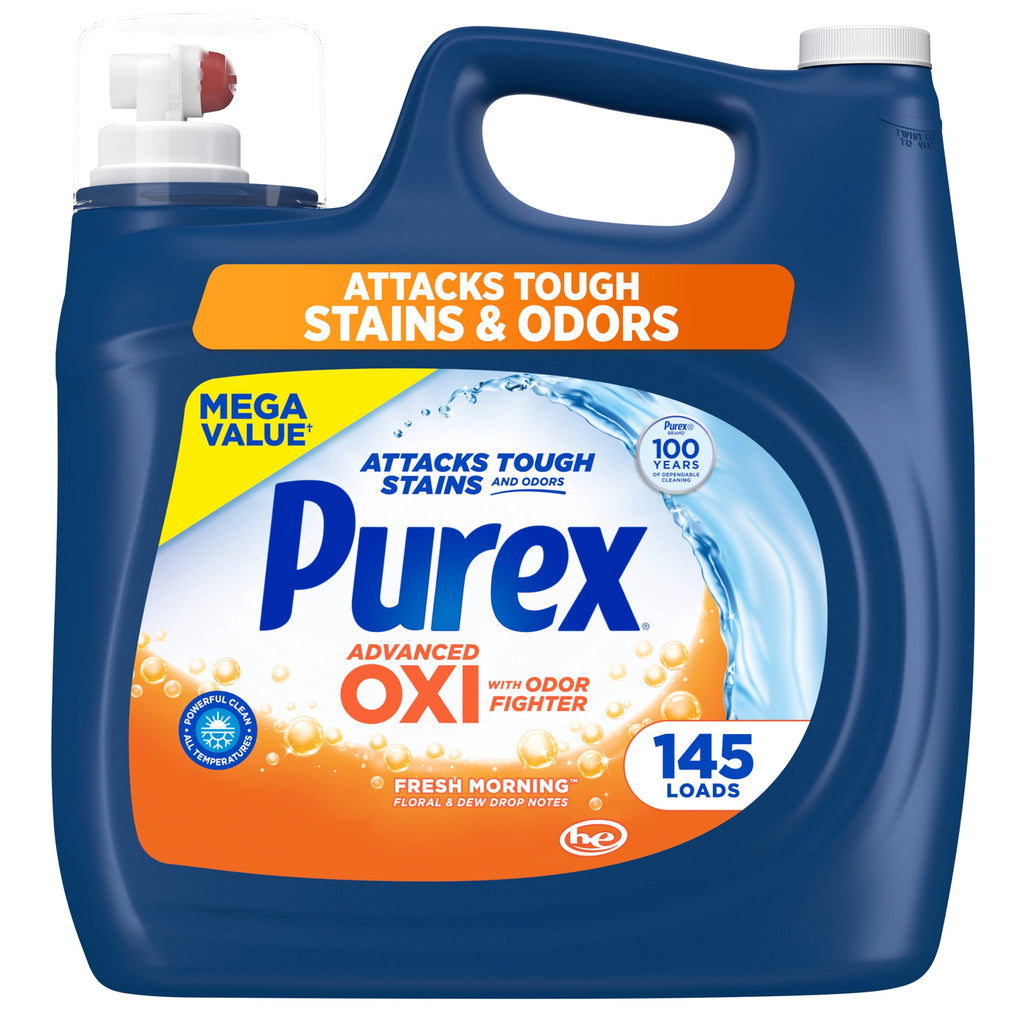 Purex Advanced Oxi + Odor Fighter Liquid Laundry Detergent Fresh Morning 199 fl oz 145 Loads