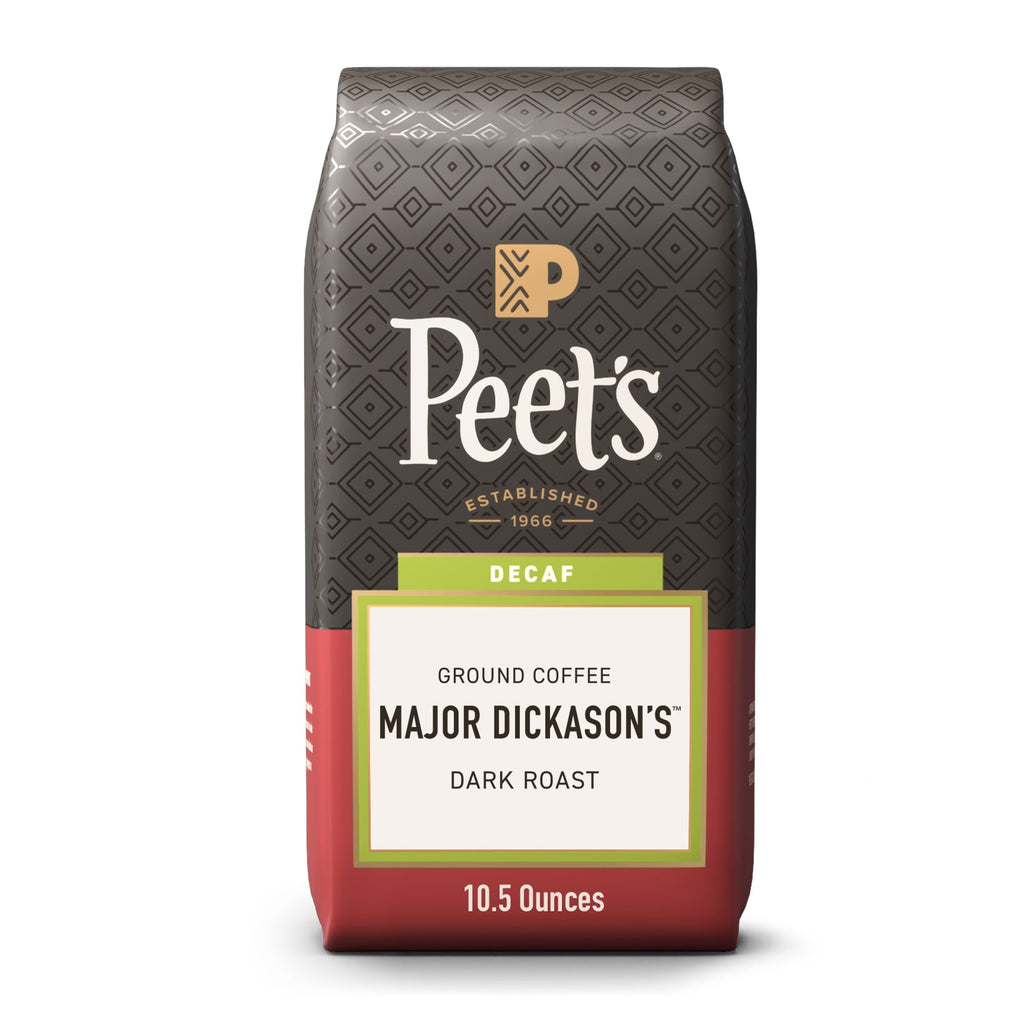 Peet's Coffee Decaf Major Dickason's Blend Premium Dark Roast Ground Coffee 10.5 oz Bag