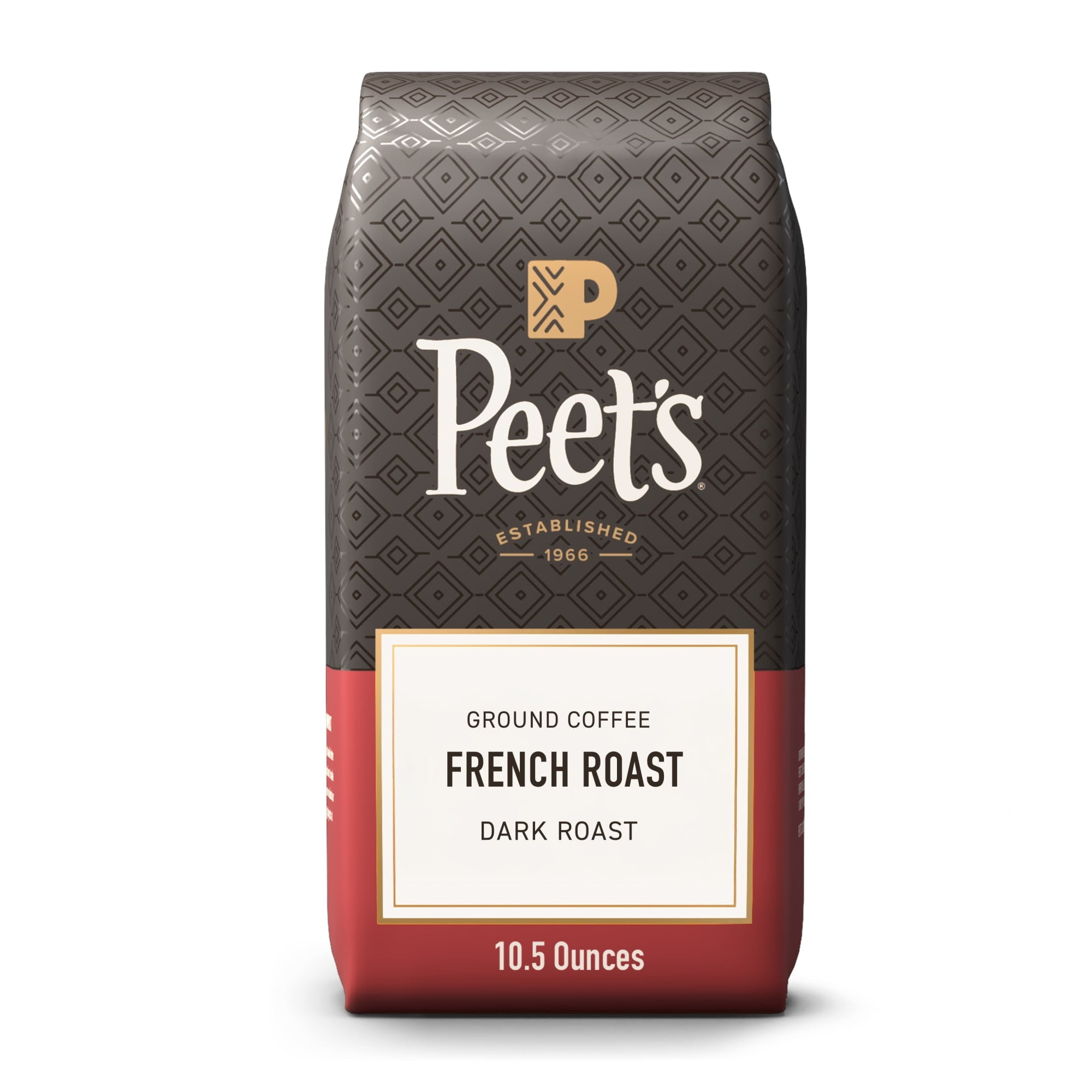 Peet's French Roast Naturally Caffeinated Dark Ground Coffee 10.5 oz Bag
