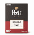 Peet's French Roast Naturally Caffeinated Dark Roast Coffee Pods 22 Count