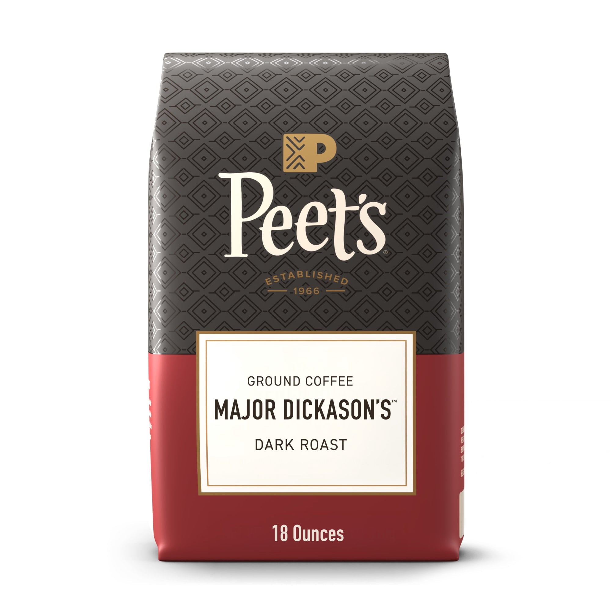 Peet's Major Dickason's Blend Naturally Caffeinated Dark Roast Ground Arabica Coffee 18 oz Bag