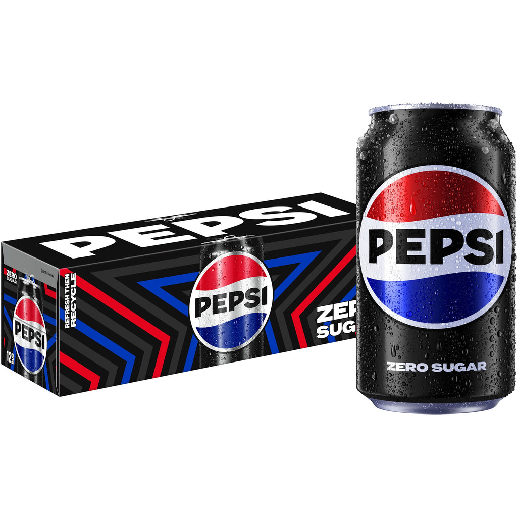 Pepsi Zero Sugar Cola Soda Pop Cans 12 Fl Oz 12 Pack