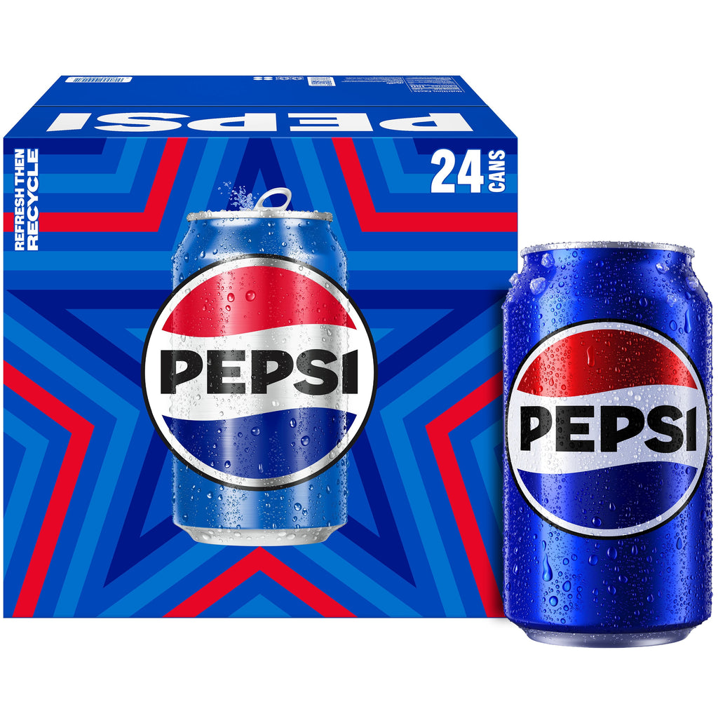 Pepsi Cola Soda Pop Cans 12 Fl Oz 24 Pack