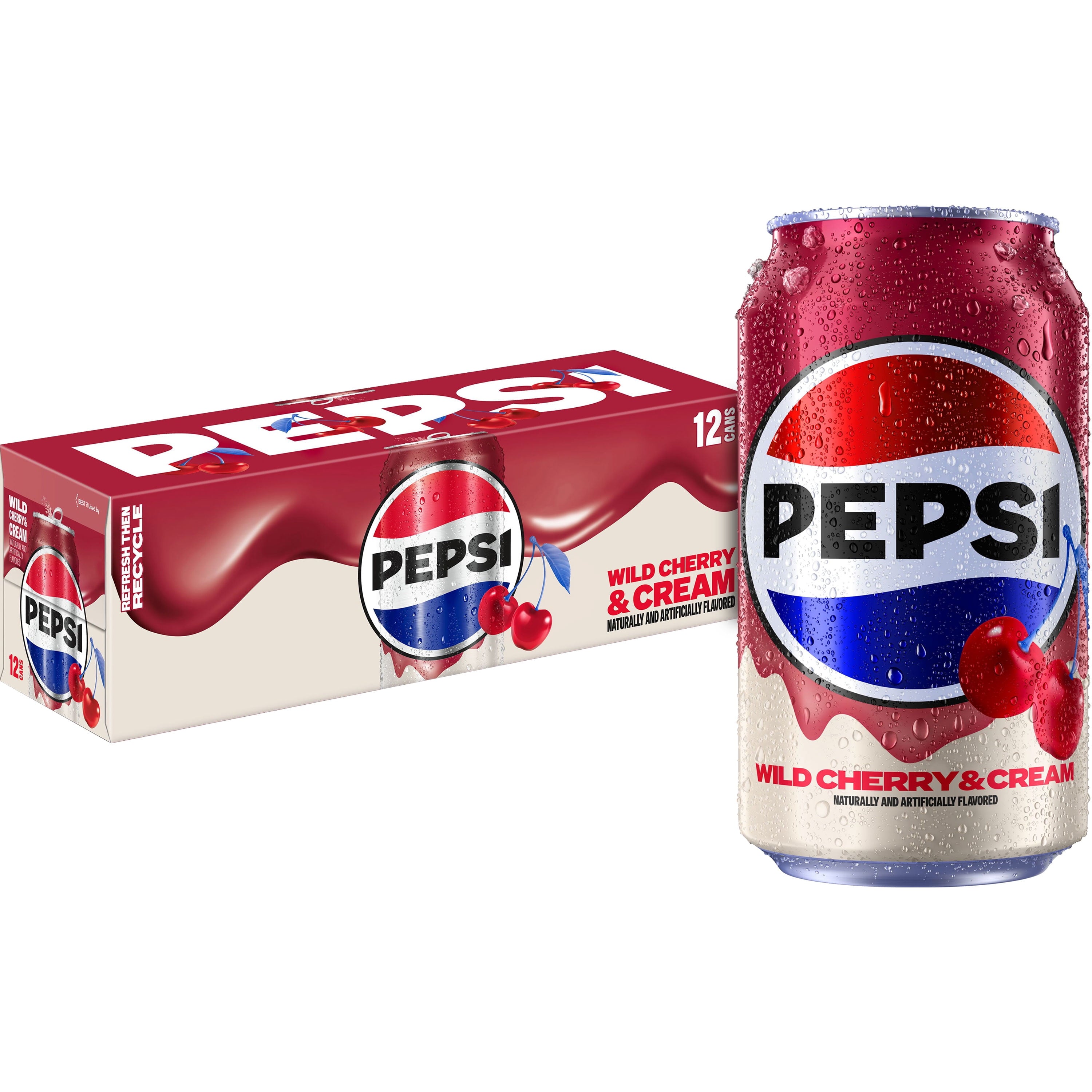 Pepsi Wild Cherry & Cream Cola Soda Pop Cans 12 Fl Oz 12 Pack