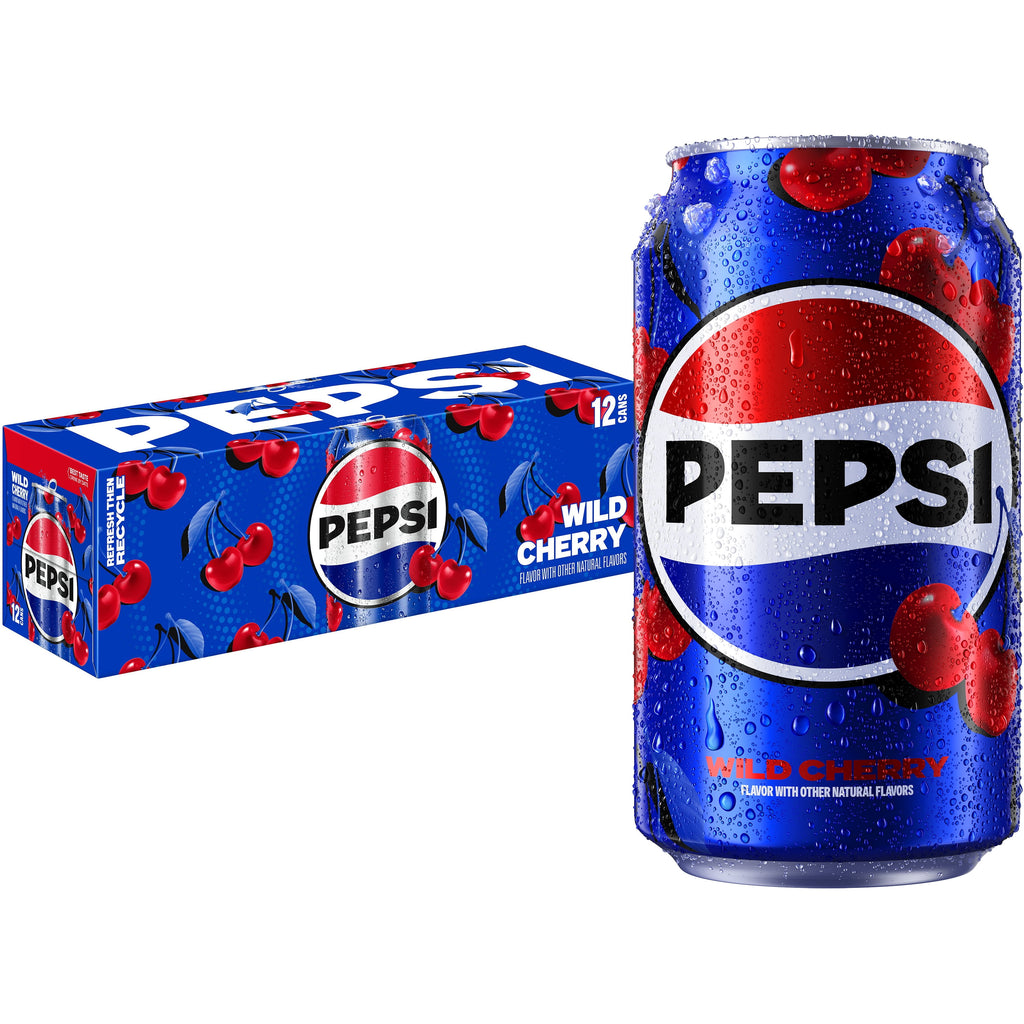 Pepsi Wild Cherry Cola Soda Pop Cans 12 Fl Oz 12 Pack