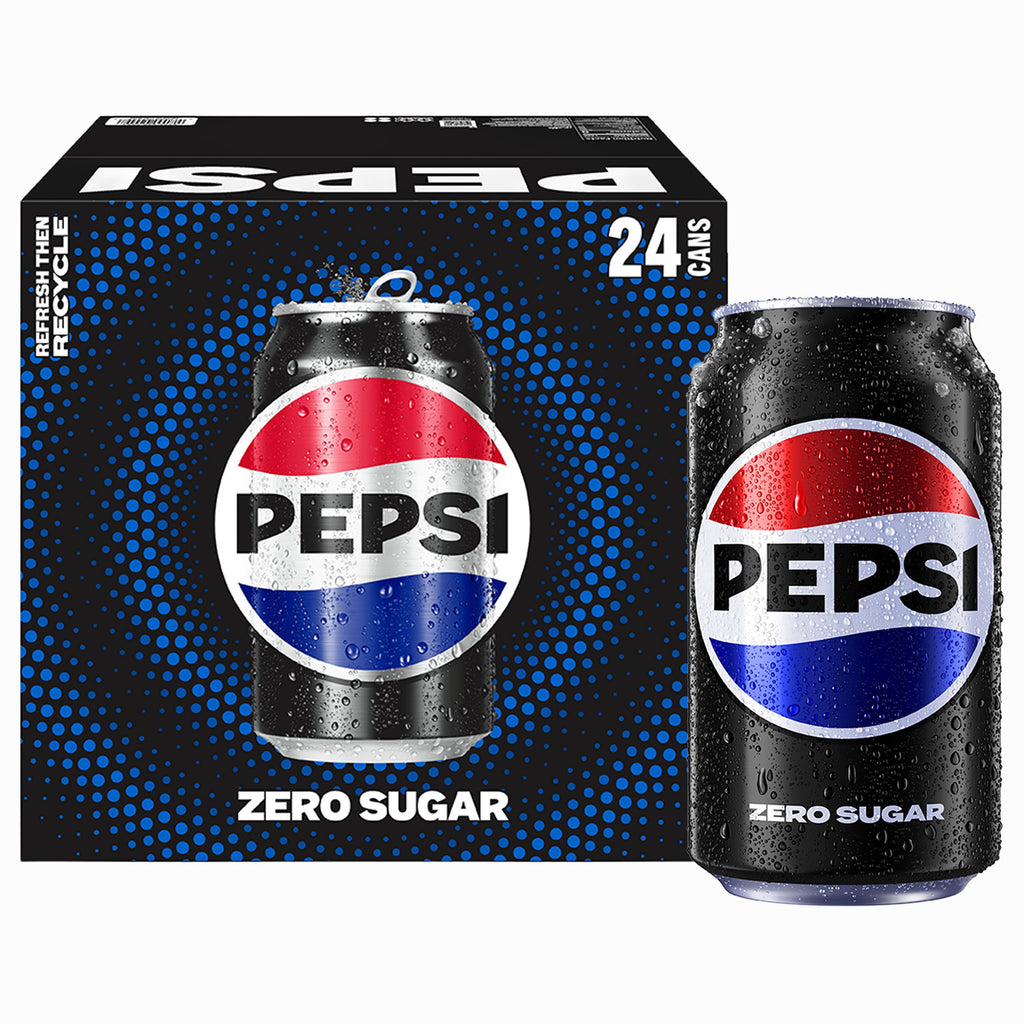 Pepsi Zero Sugar Cola Soda Pop Cans 12 Fl Oz 24 Pack