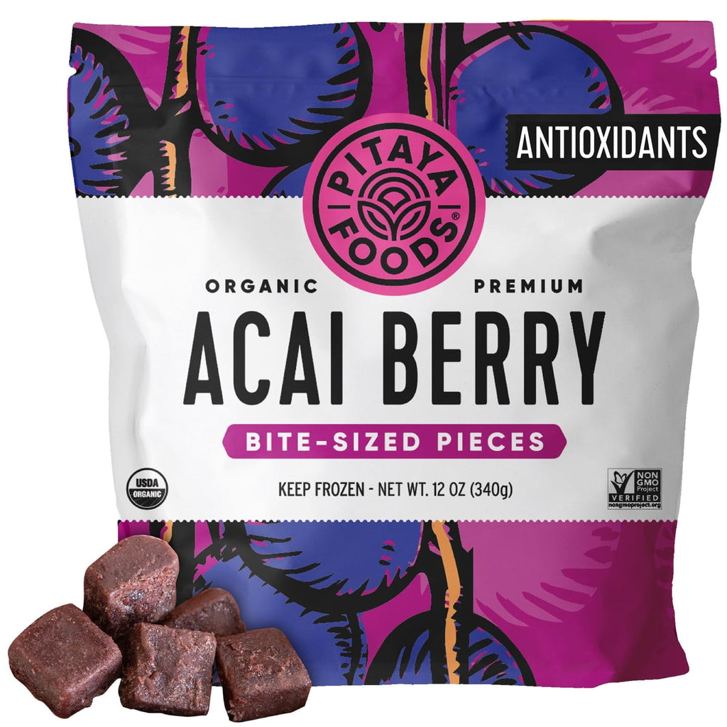 Pitaya Foods Frozen Acai Berry Pieces Pure Unsweetened Organic 12 Oz