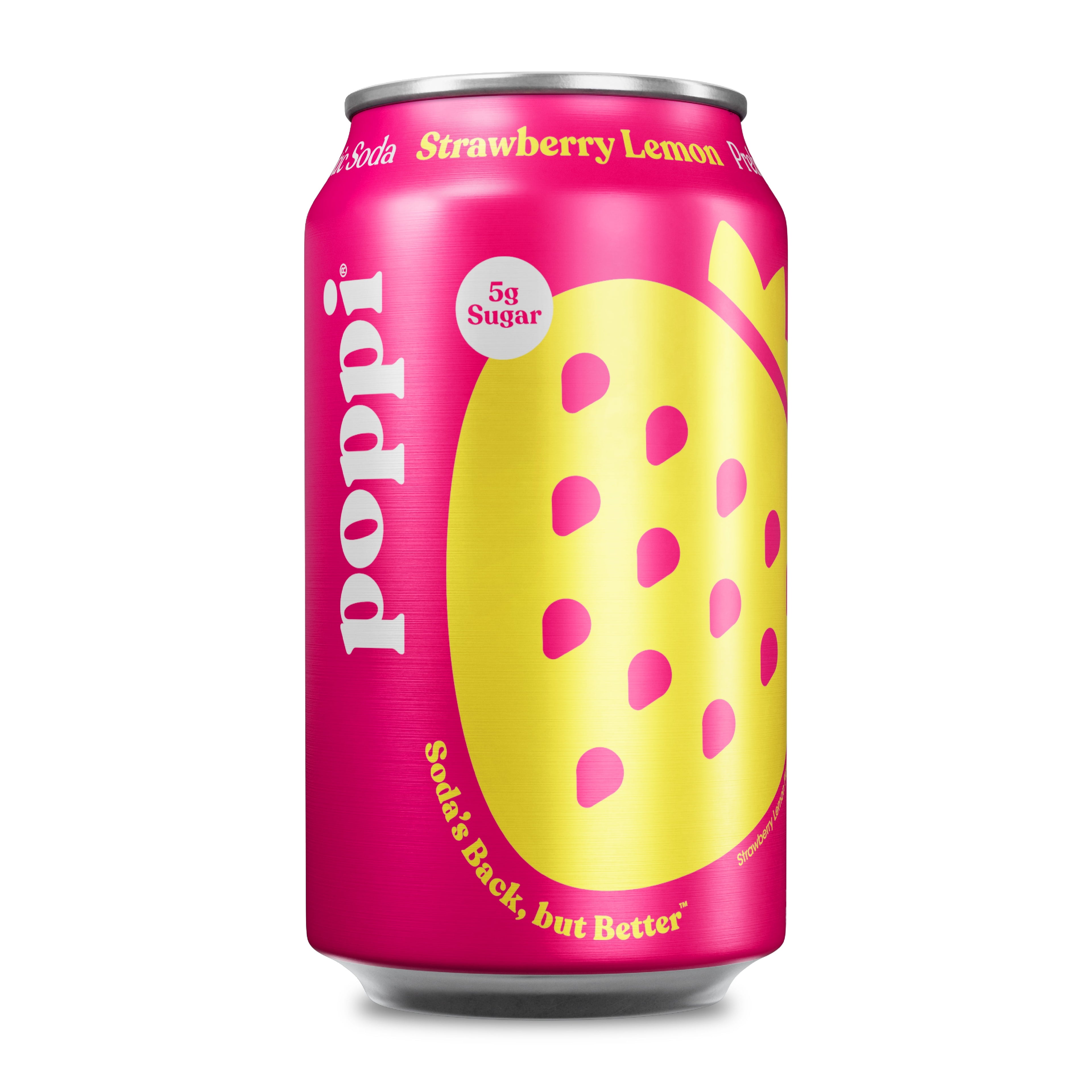 poppi Strawberry Lemon Prebiotic Soda Can 12 Fl Oz 1 Pack
